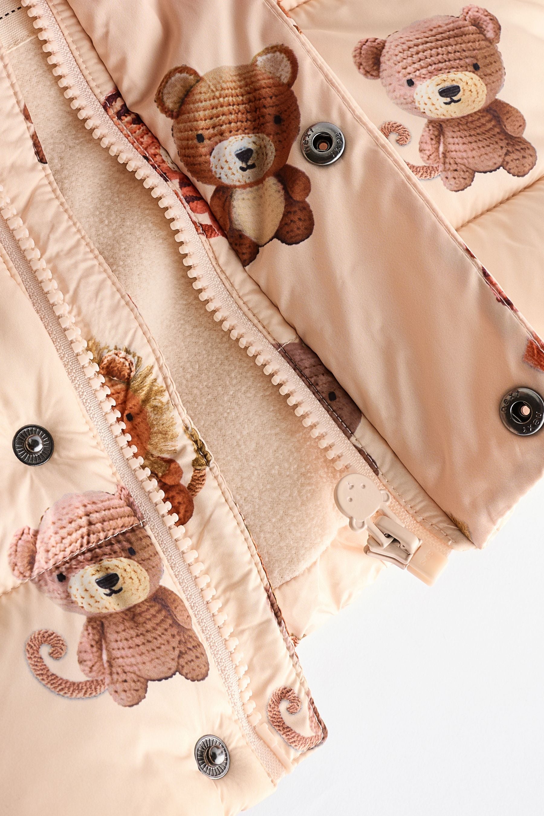 Cream Bear Print Baby Puffer Coat (0mths-2yrs)