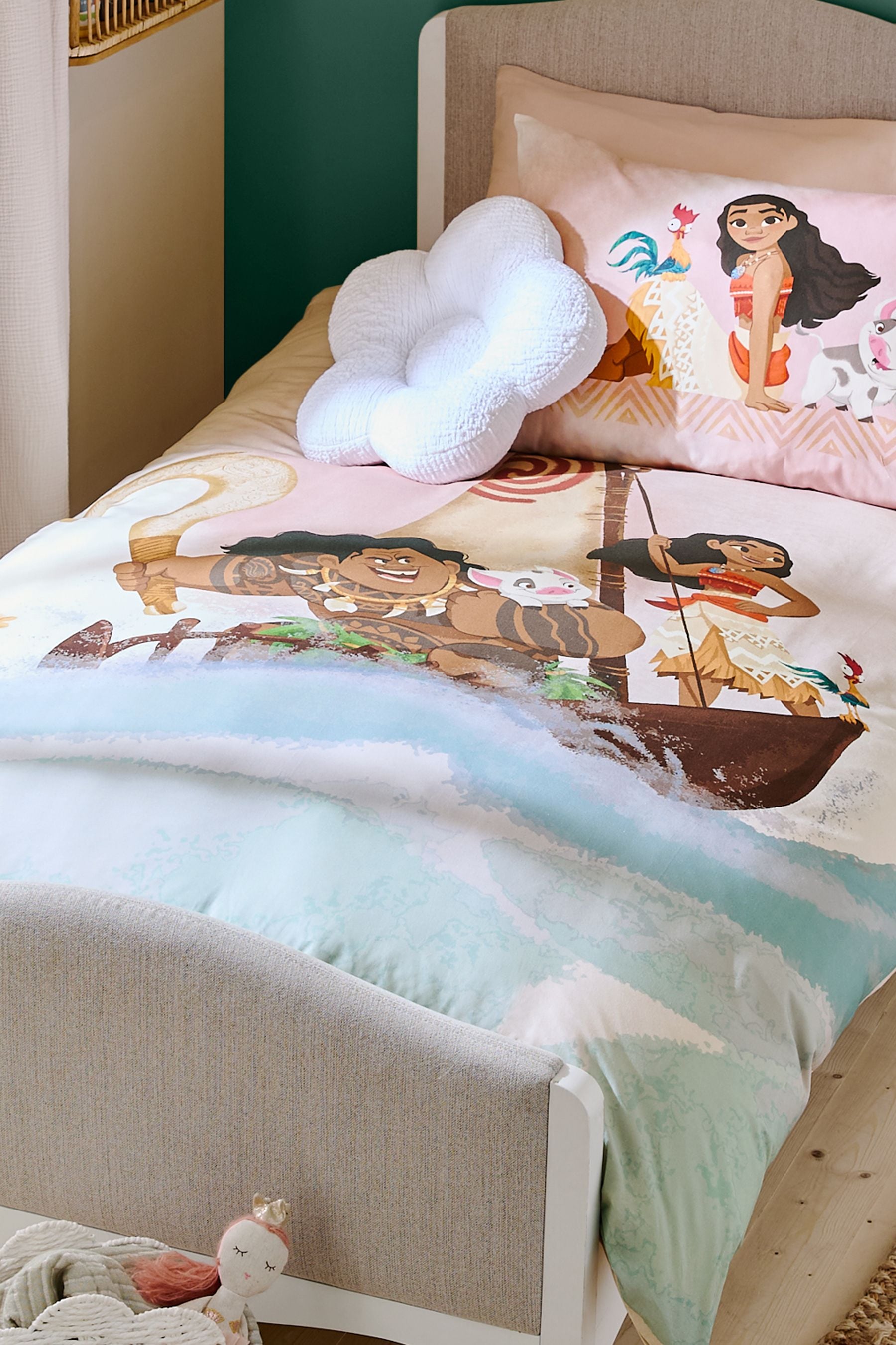 Natural Disney Moana 100% Cotton Duvet Cover and Pillowcase Set