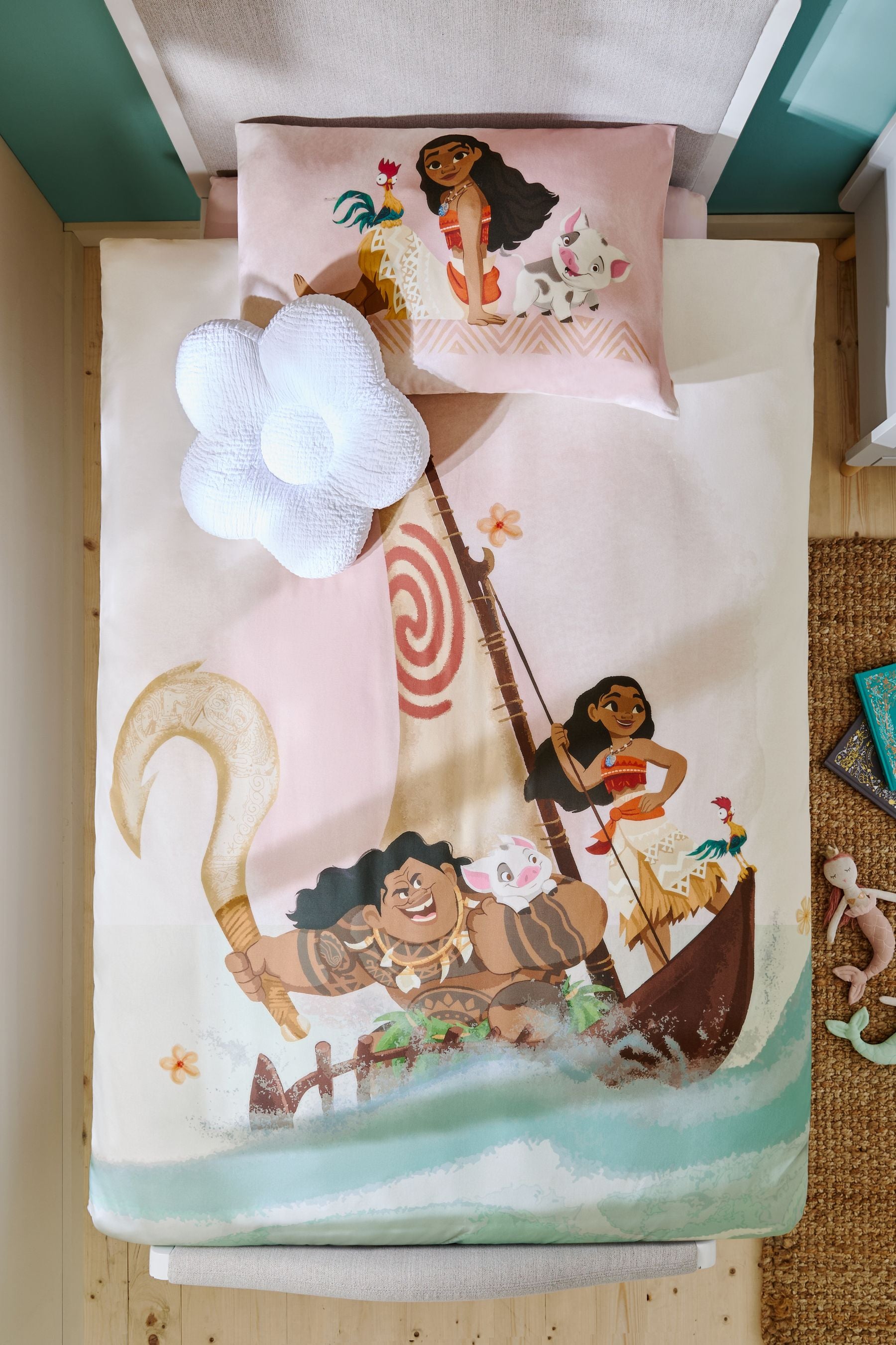 Natural Disney Moana 100% Cotton Duvet Cover and Pillowcase Set