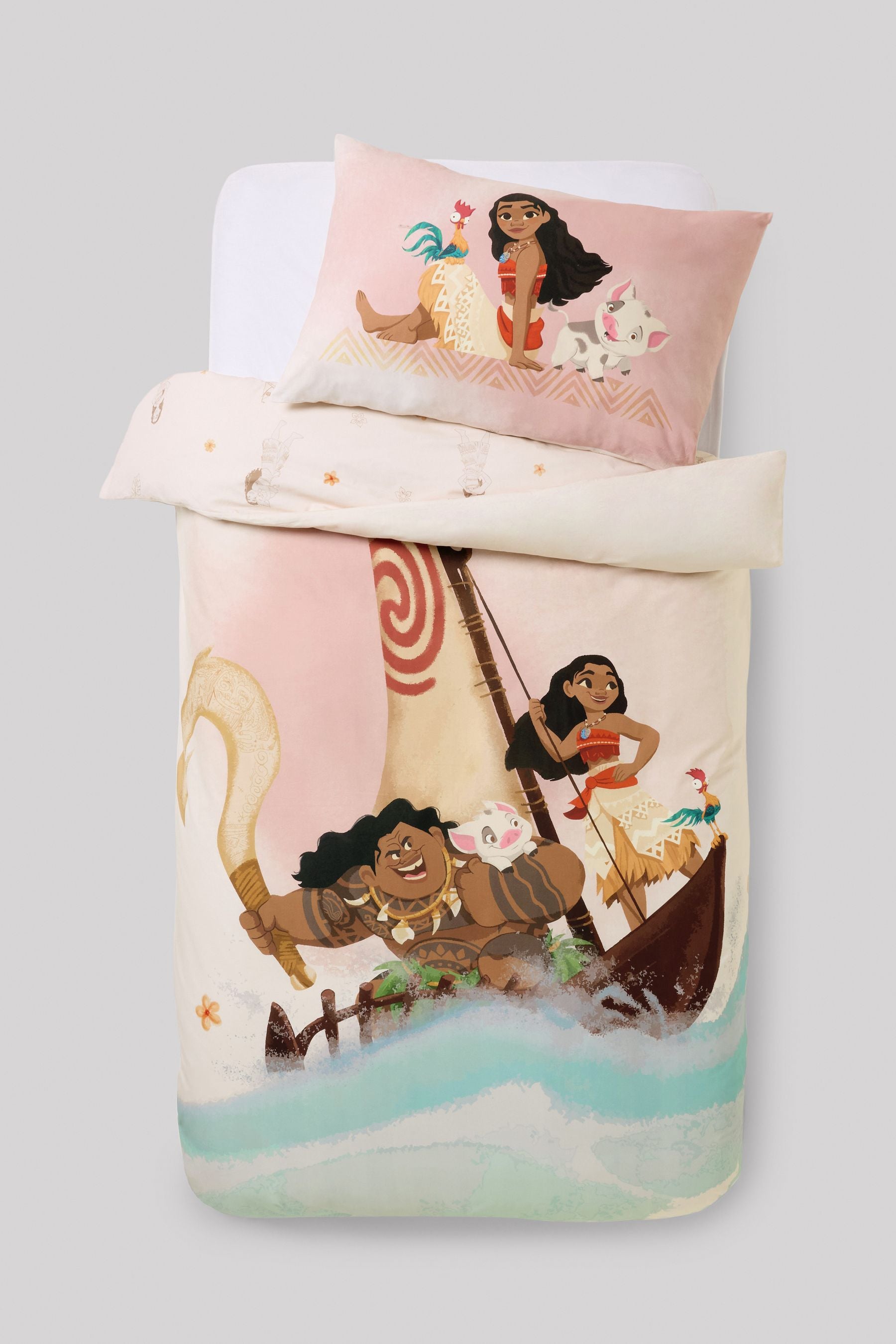 Natural Disney Moana 100% Cotton Duvet Cover and Pillowcase Set