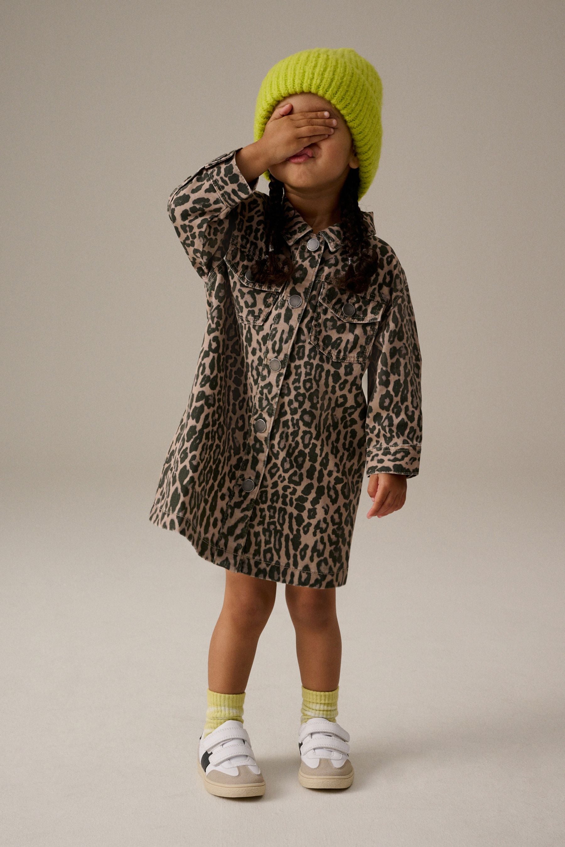 Animal Print 100% Cotton Shirt Dress (3mths-8yrs)