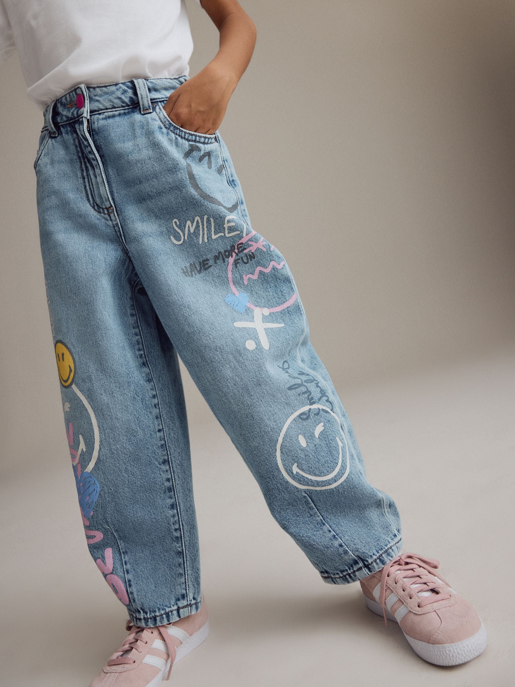 Denim Smileyworld Barrel 100% Cotton Jeans (3-16yrs)