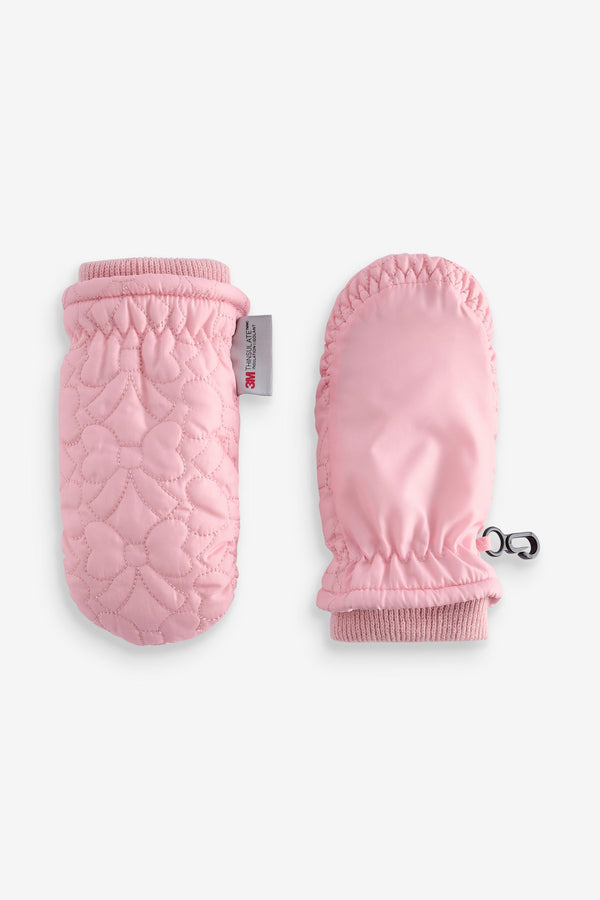 Pink Bow Ski Mittens (3mths-6yrs)