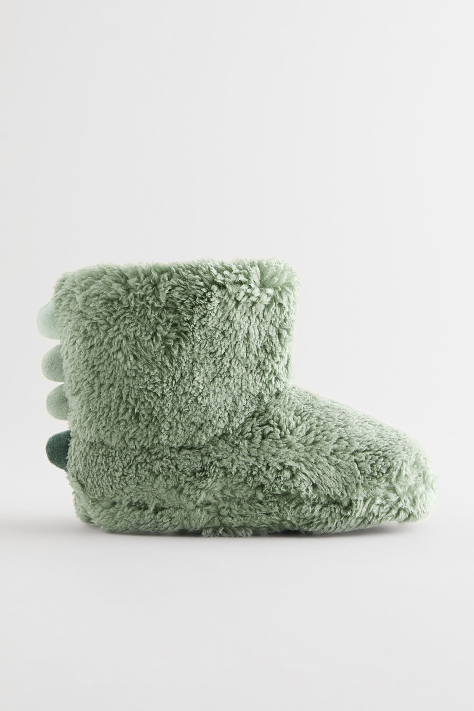 Green Warm Lined Slipper Boots