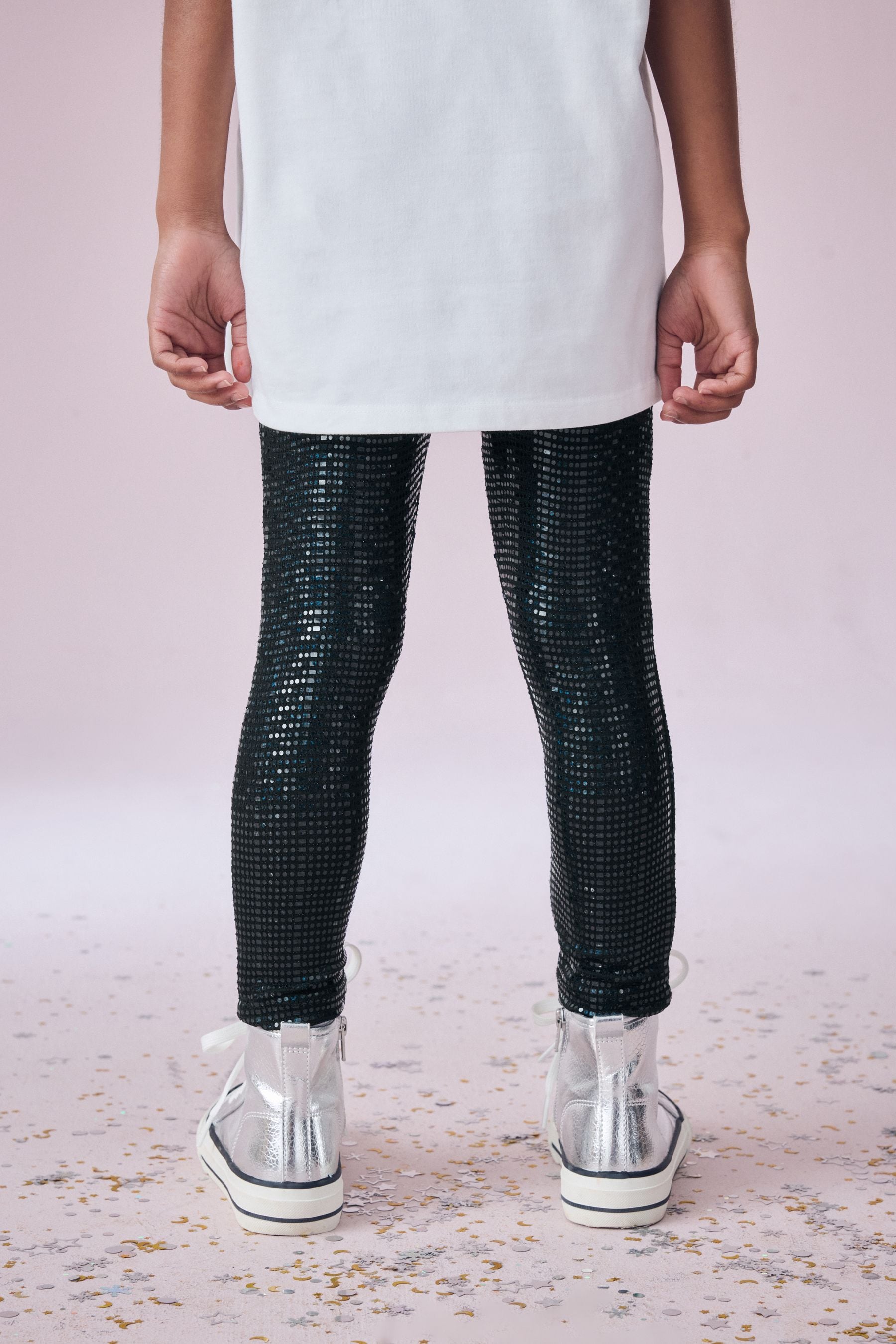 Black Sequin Leggings (3-16yrs)