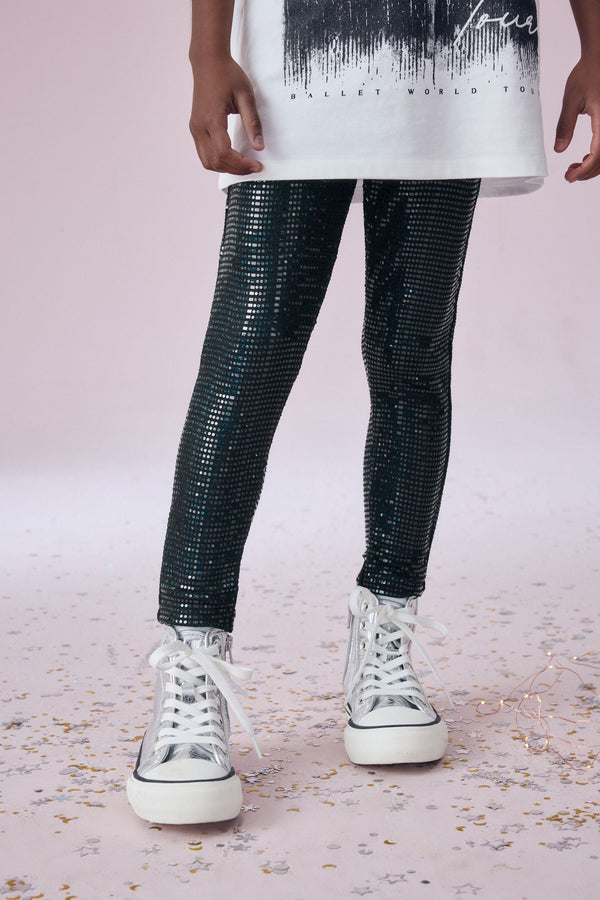 Black Sequin Leggings (3-16yrs)