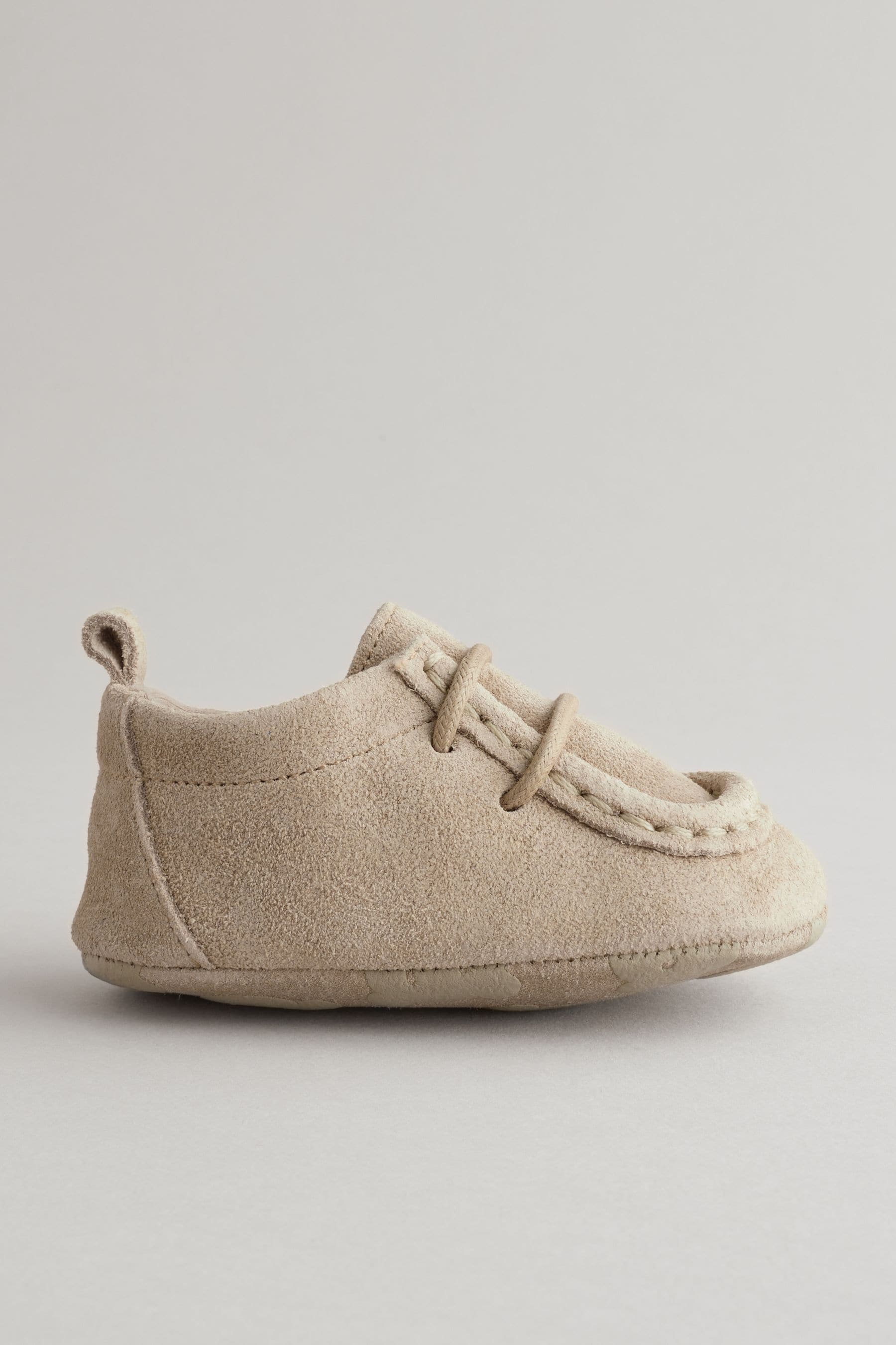 Neutral Suede Lace-Up Baby Shoes (0-24mths)