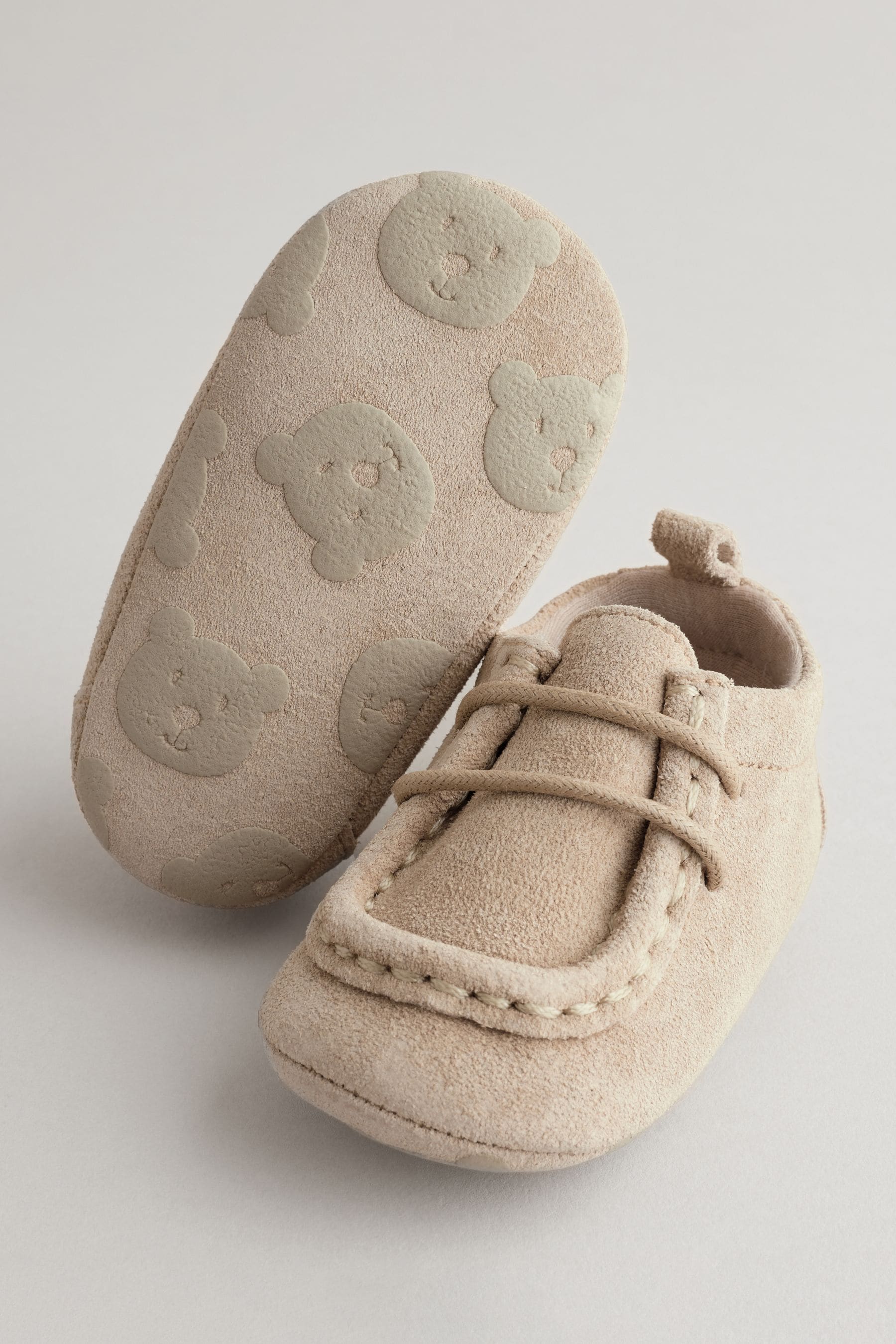 Neutral Suede Lace-Up Baby Shoes (0-24mths)