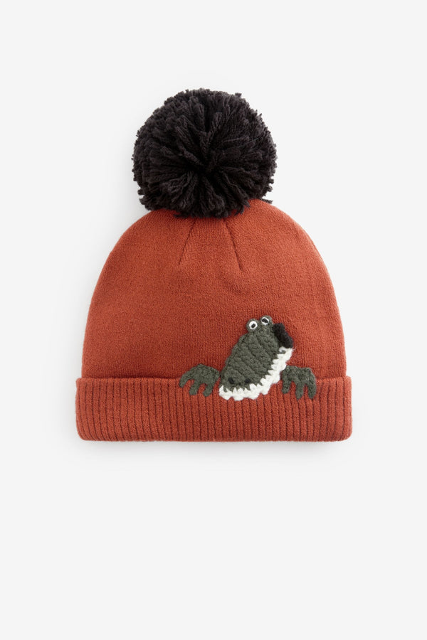 Crocodile Character Pom Hat (3mths-10yrs)