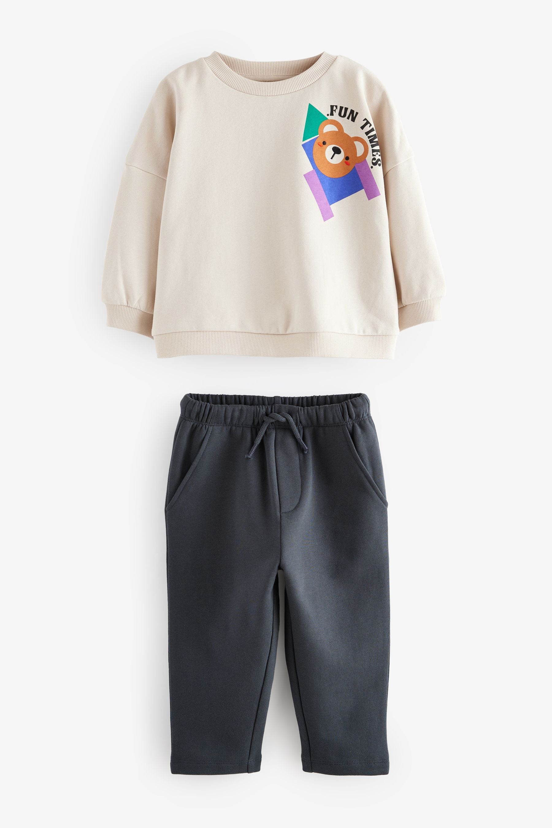 Ecru Animals Backprint Sweatshirt and Joggers Set (3mths-7yrs)