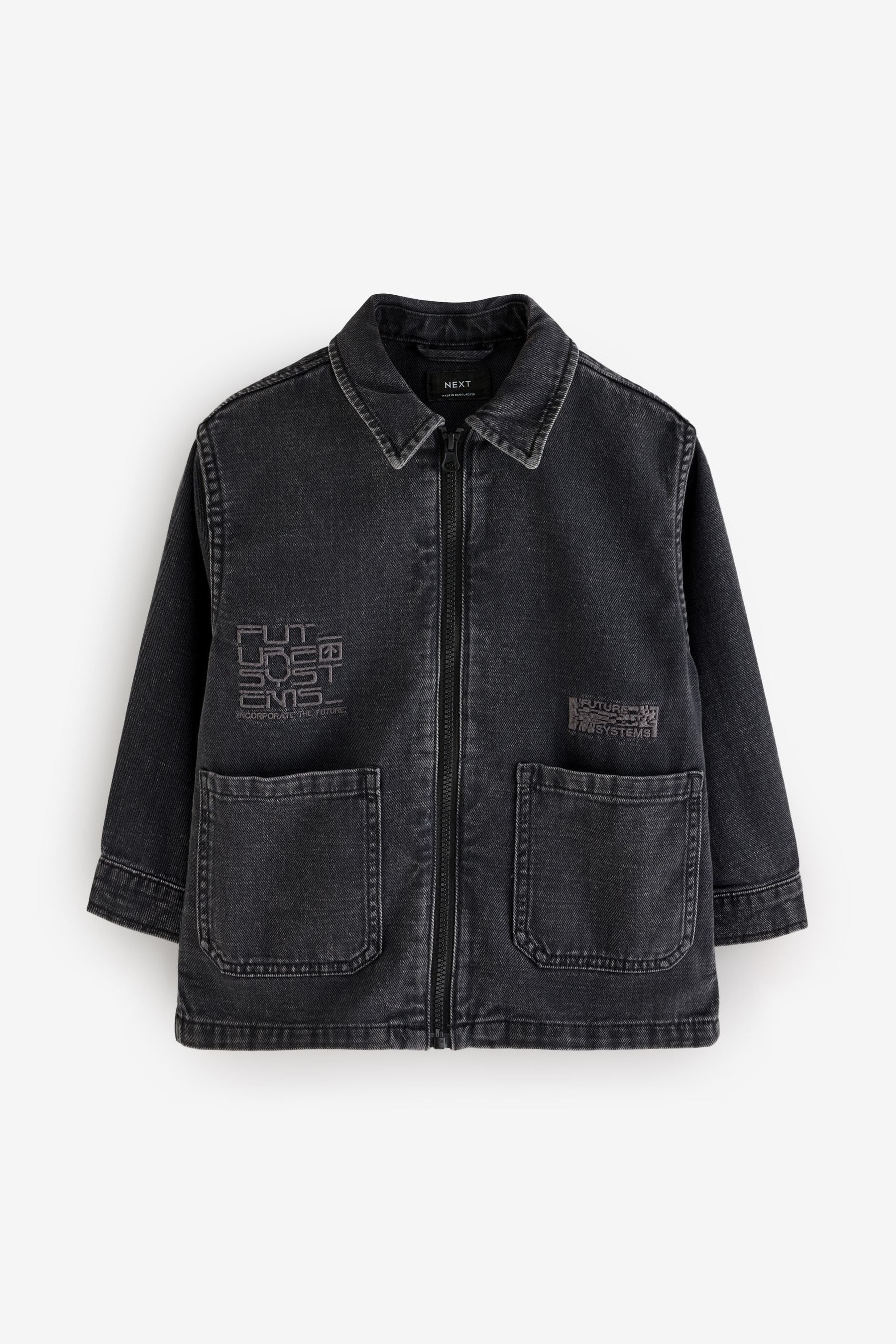 Black 100% Cotton Denim Overshirt (3-16yrs)