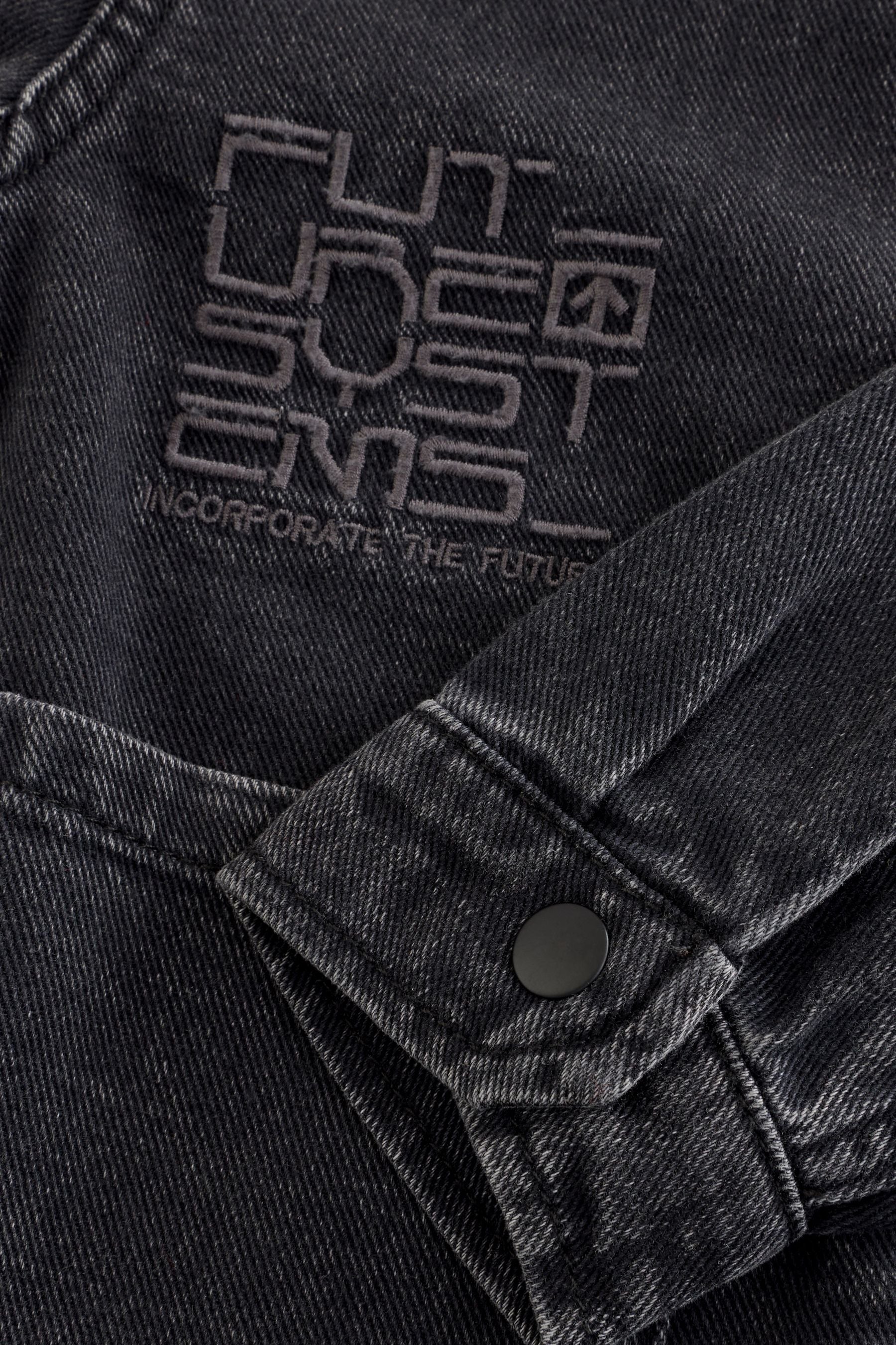 Black 100% Cotton Denim Overshirt (3-16yrs)