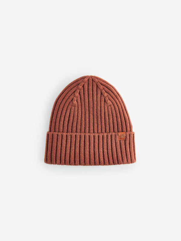 Rust Brown Knitted Beanie Hat (1-16yrs)