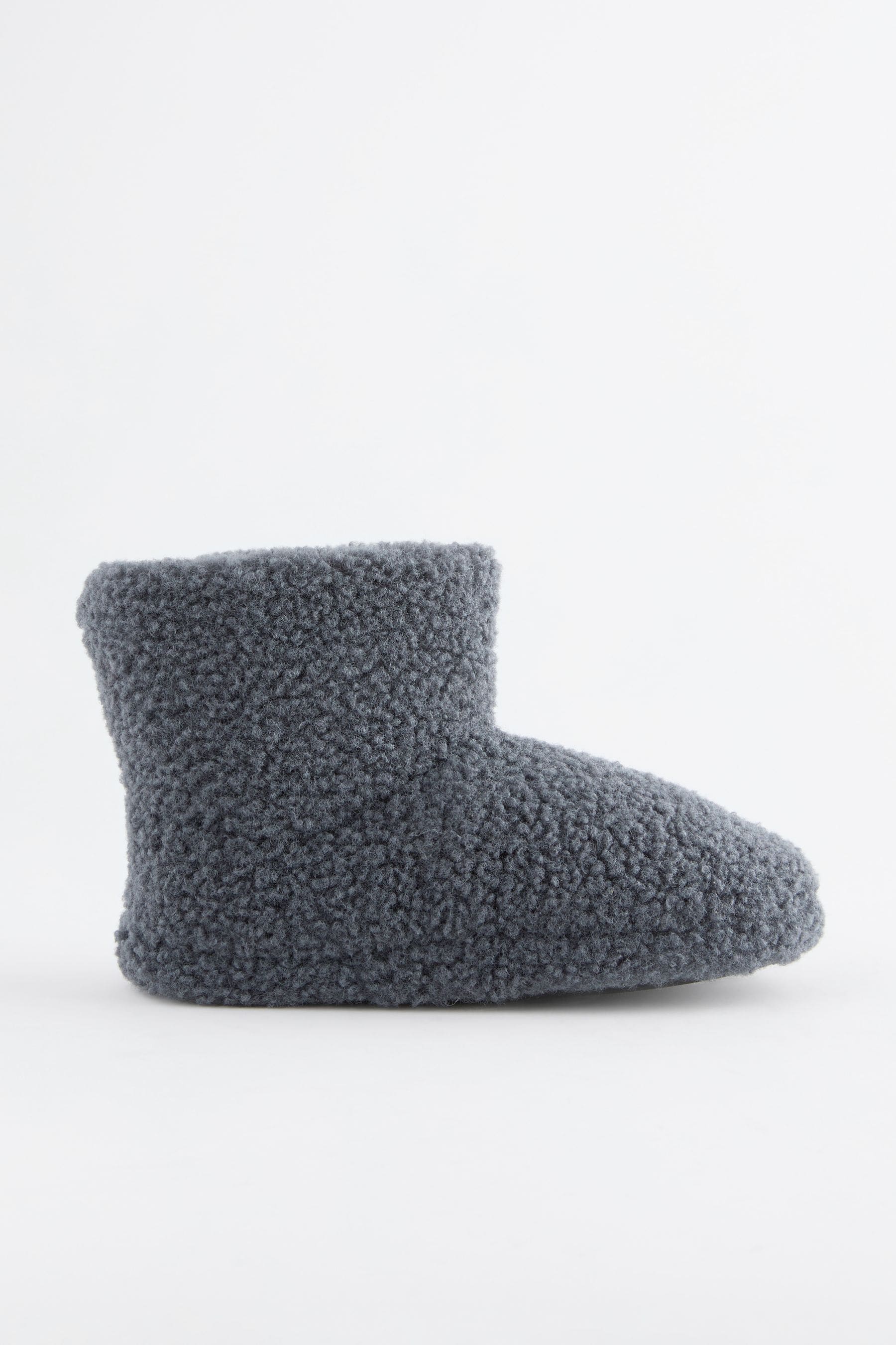 Grey Warm Lined Slipper Boots