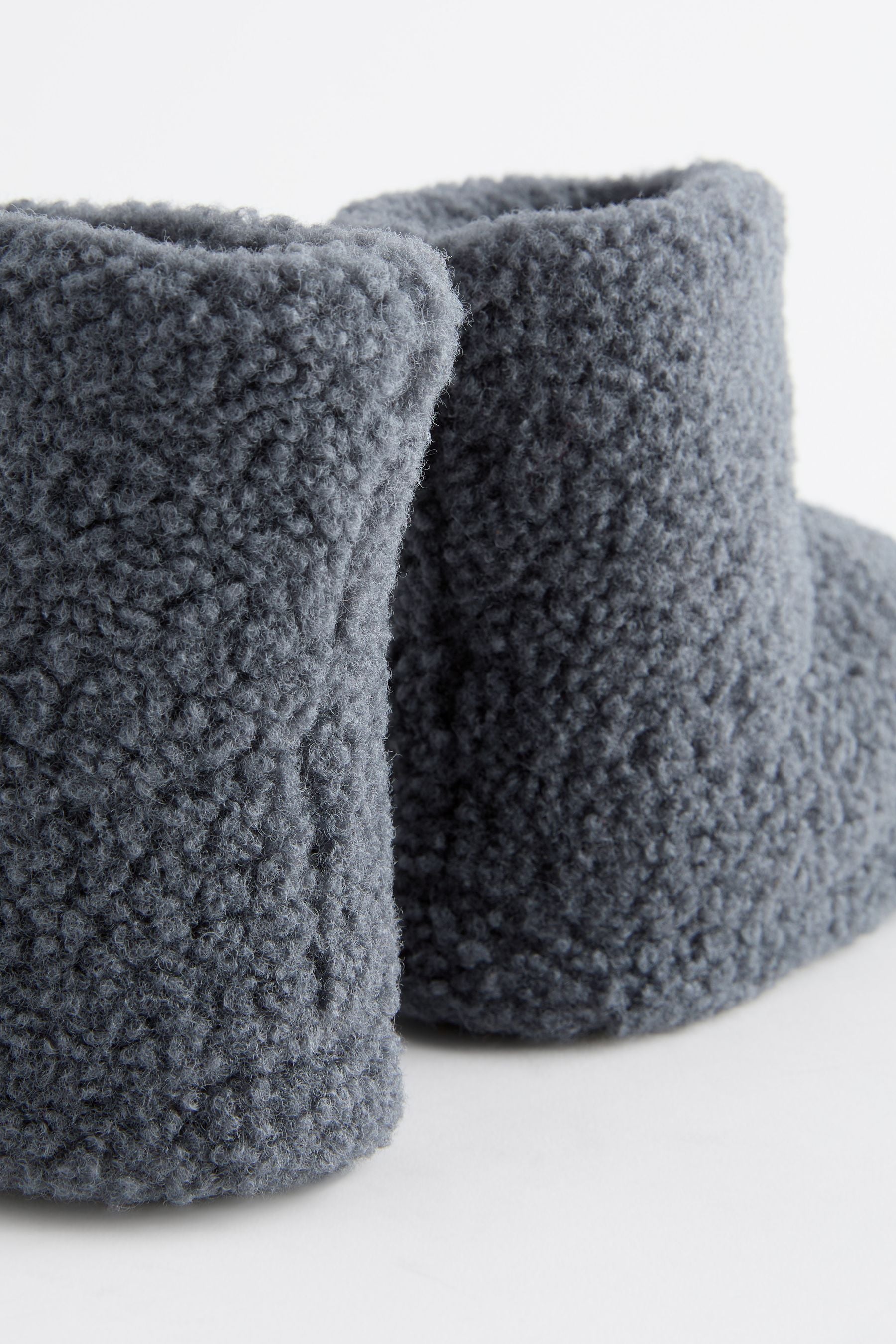 Grey Warm Lined Slipper Boots