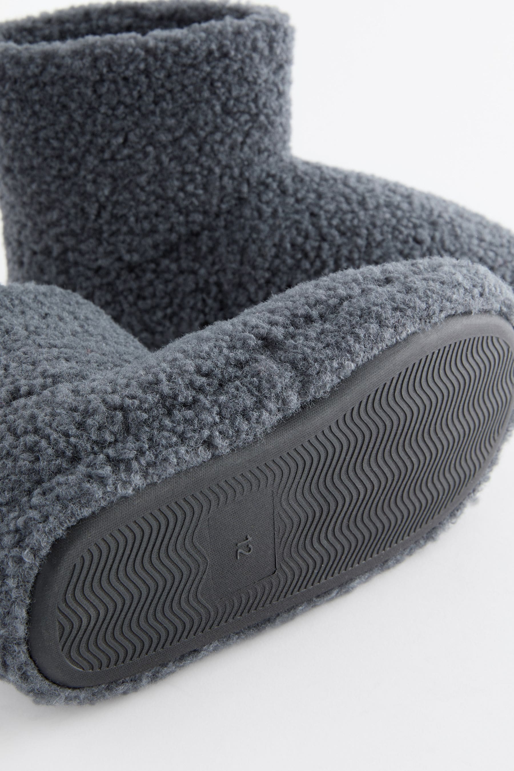 Grey Warm Lined Slipper Boots