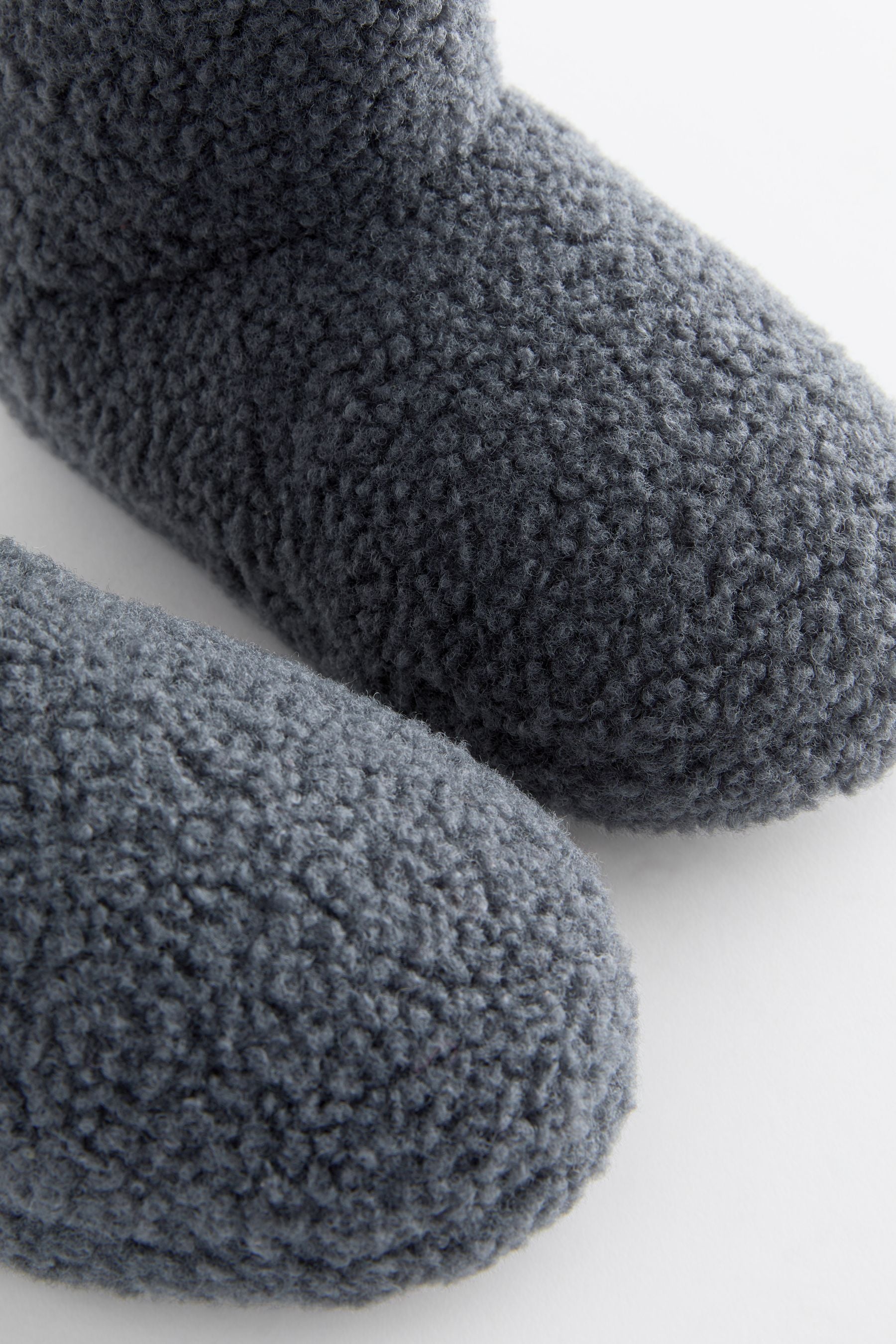 Grey Warm Lined Slipper Boots