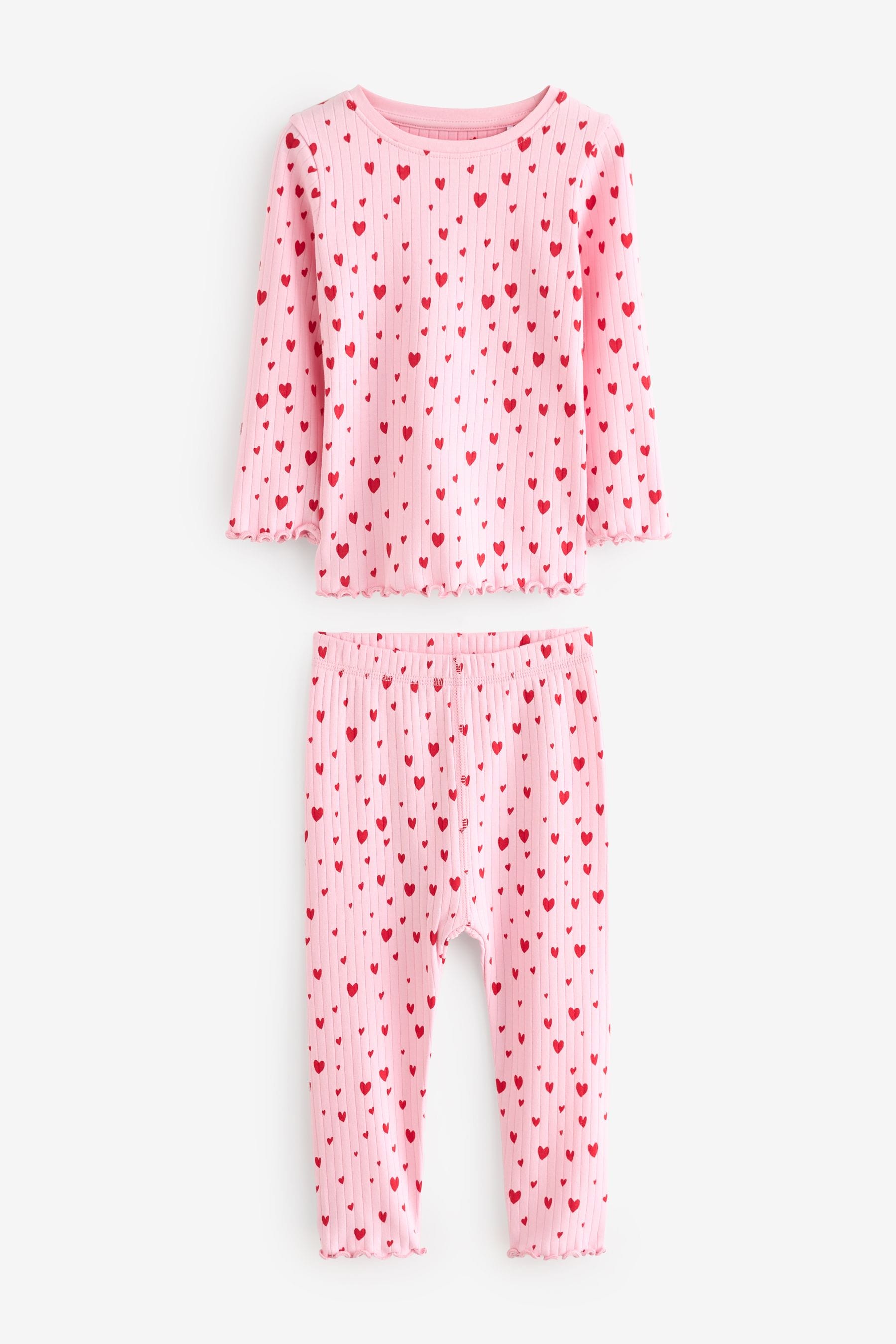 Red Bow/ Heart 100% Cotton Long Sleeve Pyjamas 3 Pack (9mths-16yrs)