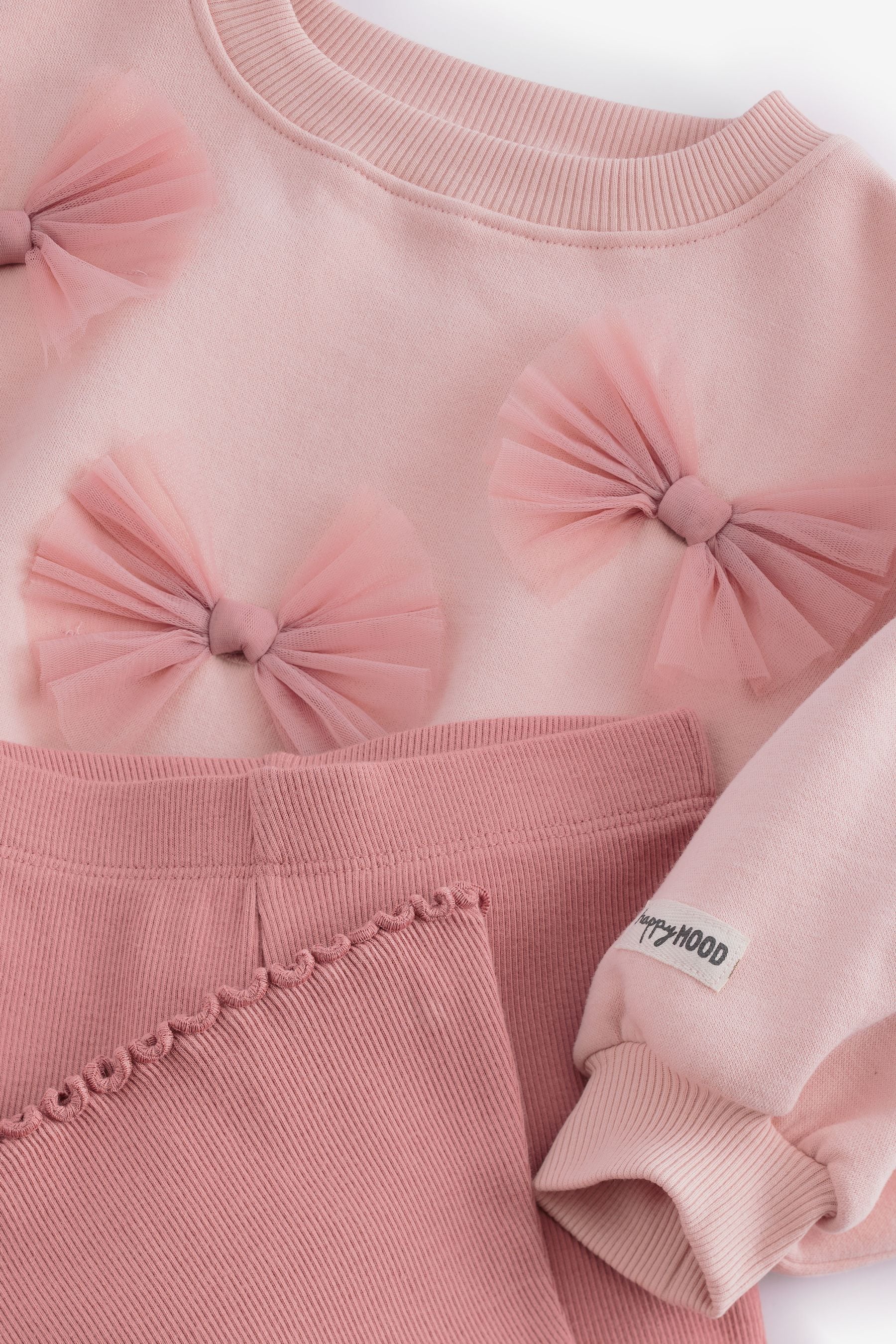 Pink Bow Sweatshirt And Flare Set (3mths-7yrs)