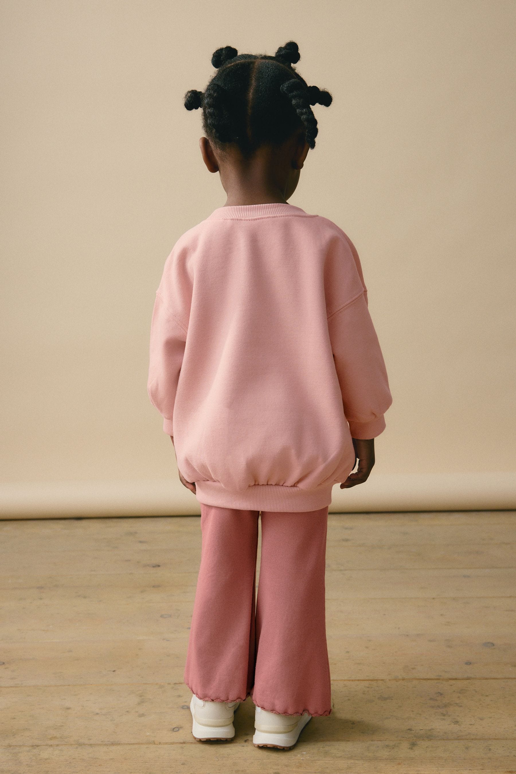 Pink Bow Sweatshirt And Flare Set (3mths-7yrs)