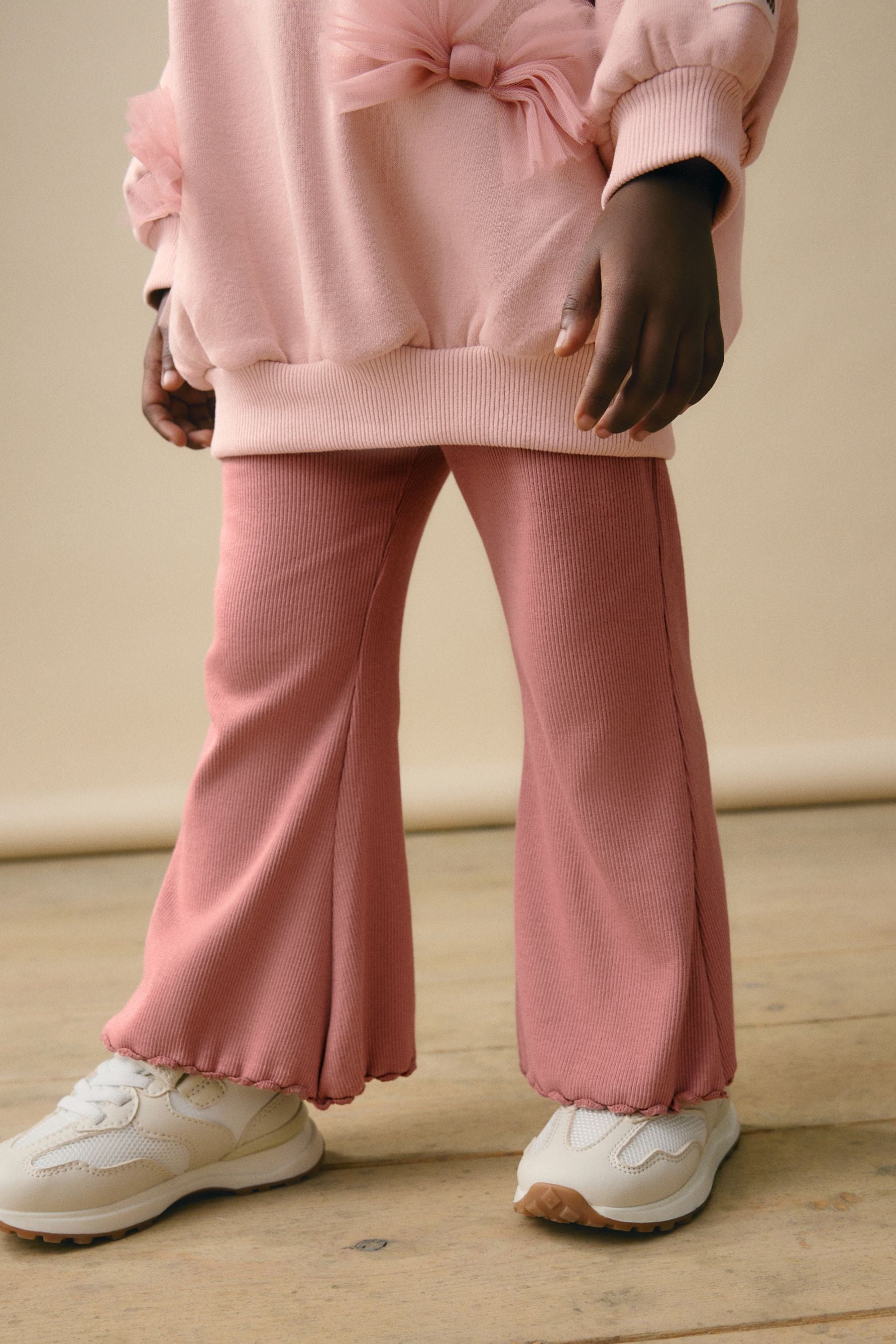 Pink Bow Sweatshirt And Flare Set (3mths-7yrs)