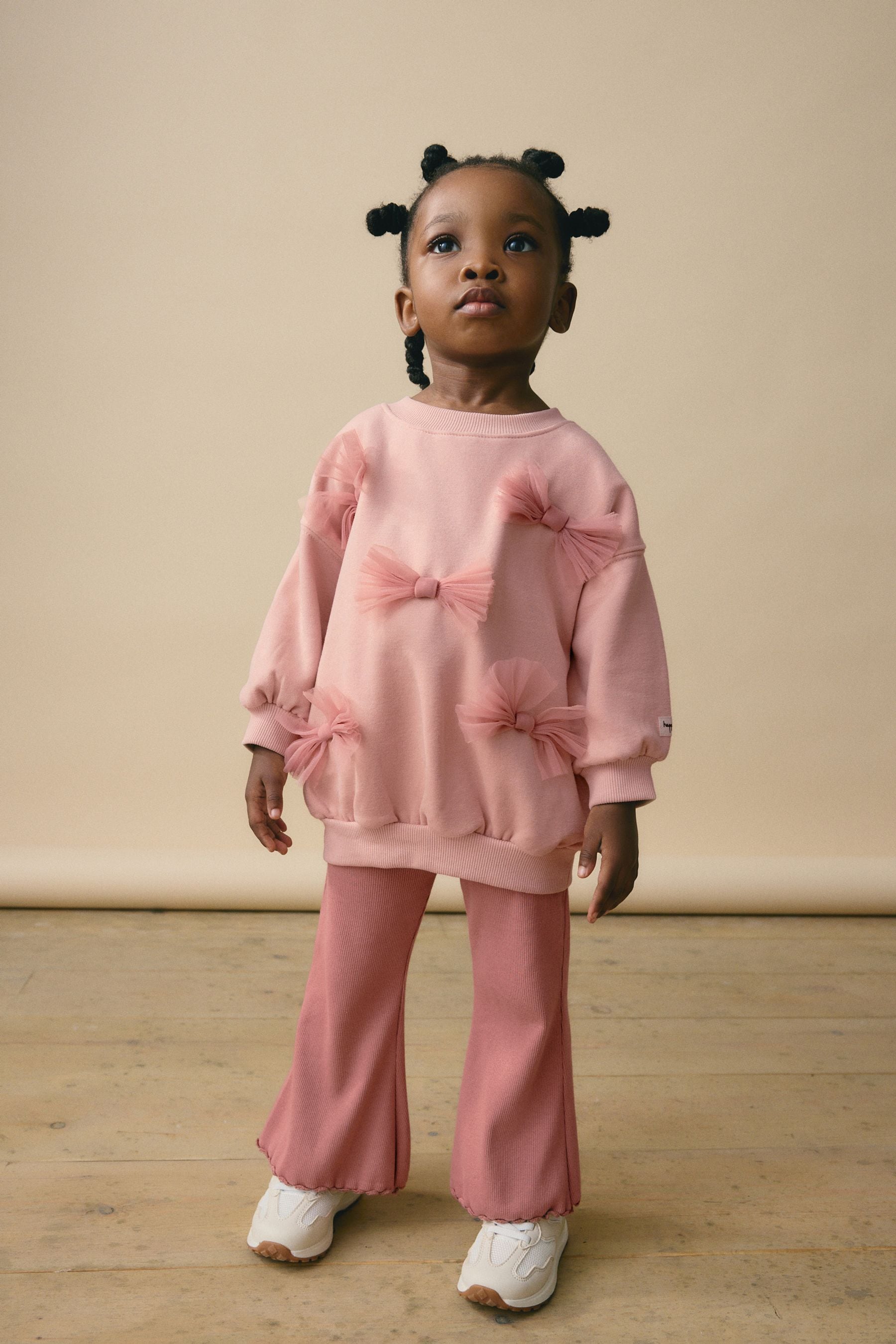 Pink Bow Sweatshirt And Flare Set (3mths-7yrs)