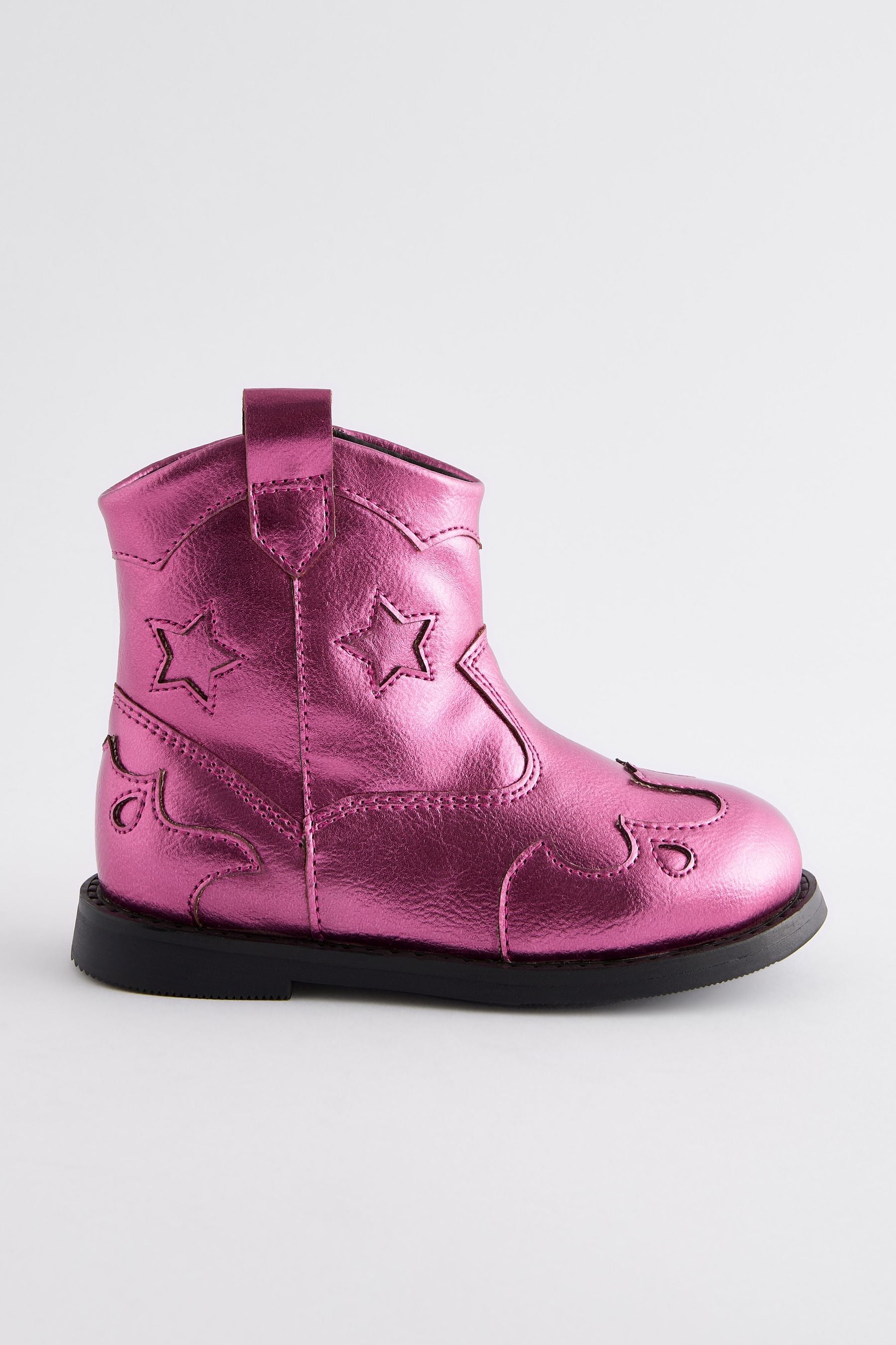 Pink Metallic Western Boots