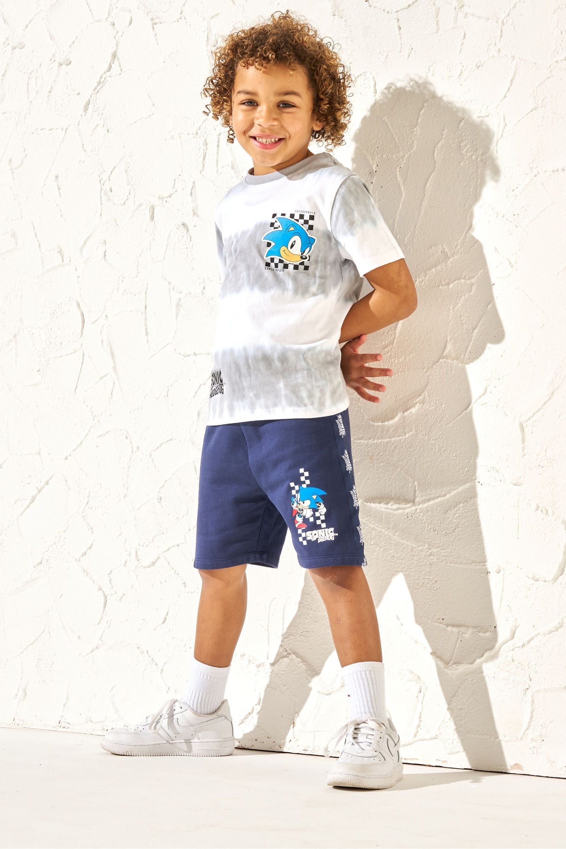 Angel & Rocket Blue Sonic Front Pocket 100% Cotton Shorts