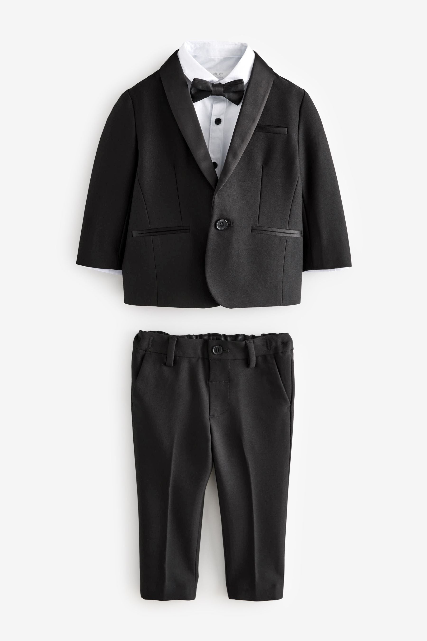 Black Blazer, Shirt, Trousers And Bow Tie Set (3mths-9yrs)