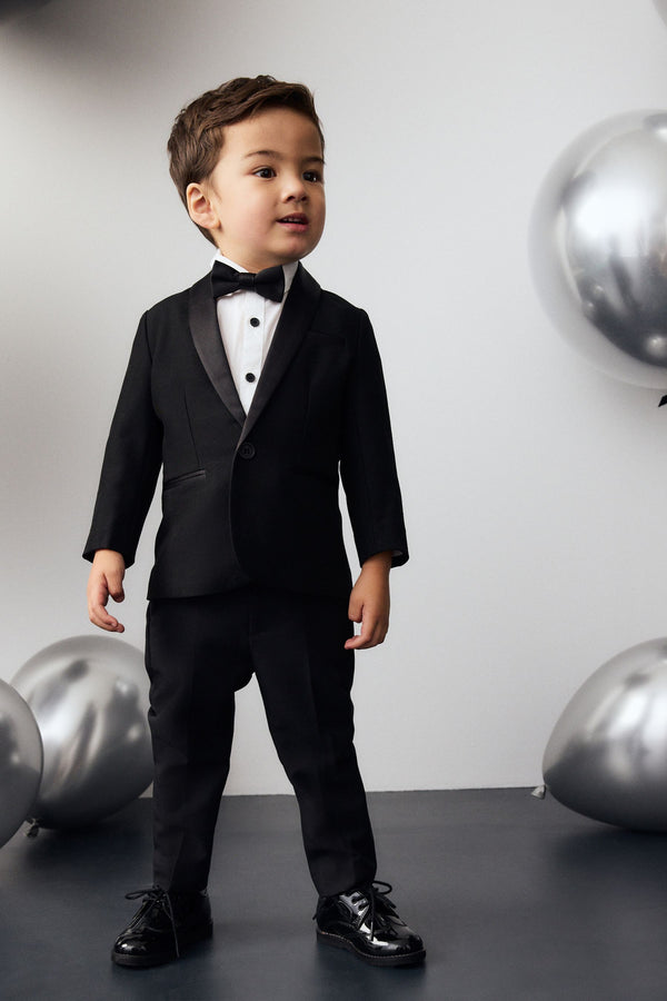 Black Blazer, Shirt, Trousers And Bow Tie Set (3mths-9yrs)