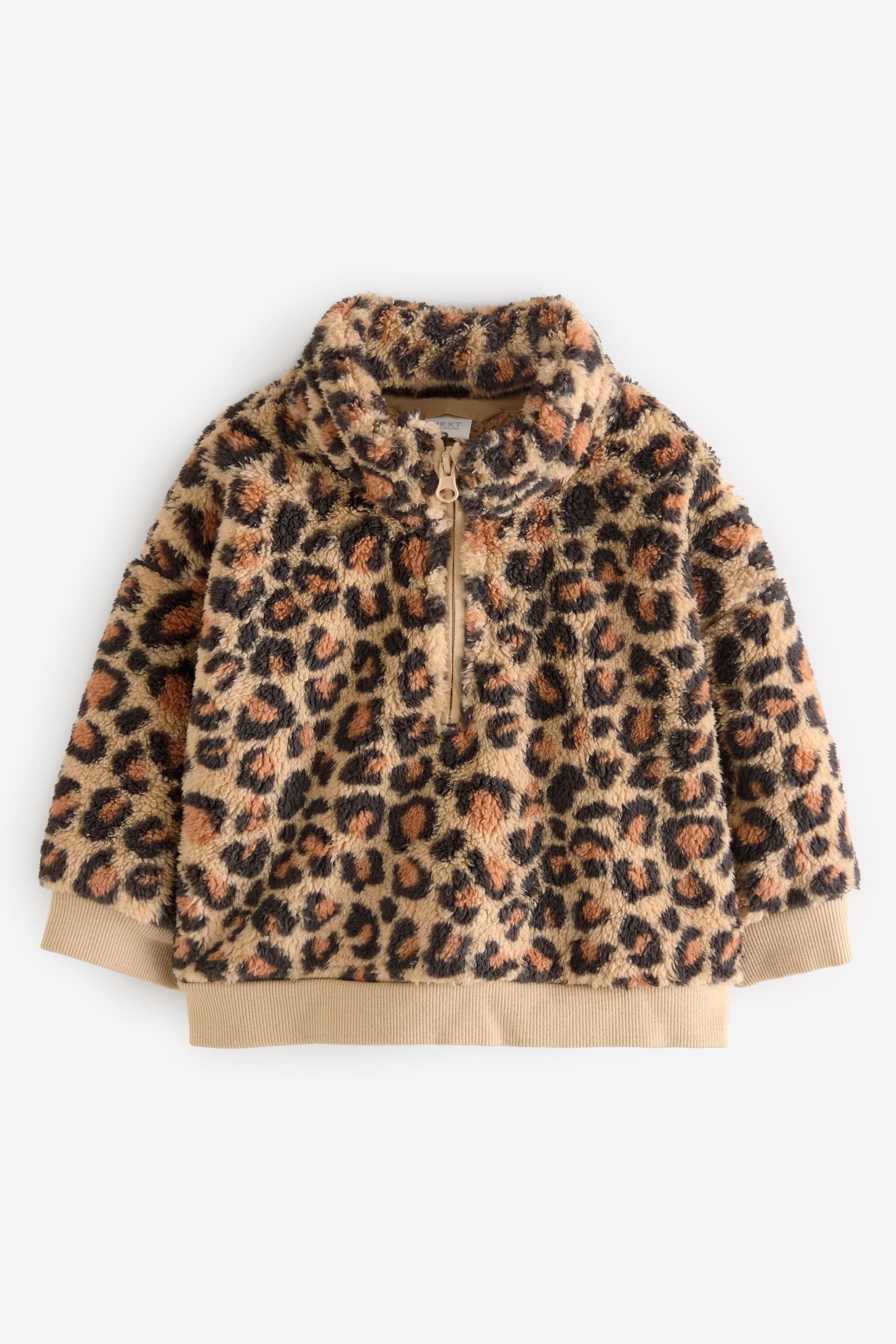 Animal Print Borg Scenic Fleece Half Zip Top (3mths-7yrs)