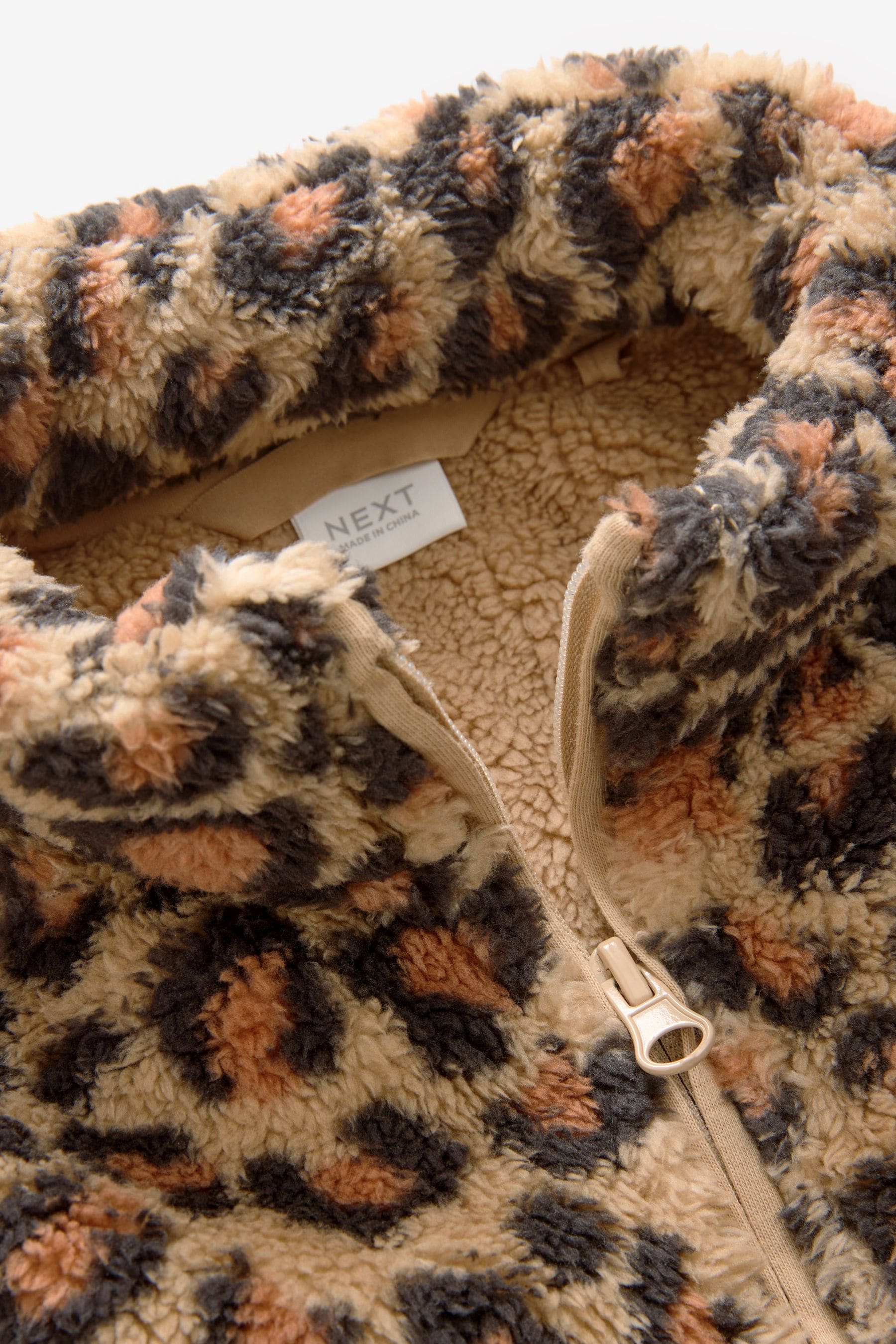 Animal Print Borg Scenic Fleece Half Zip Top (3mths-7yrs)