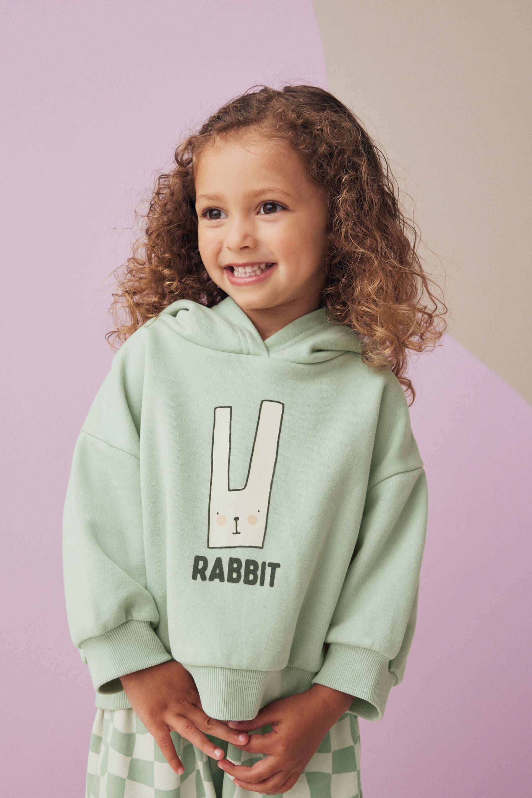 Green 100% Cotton Rabbit Hoodie Set (3mths-7yrs)