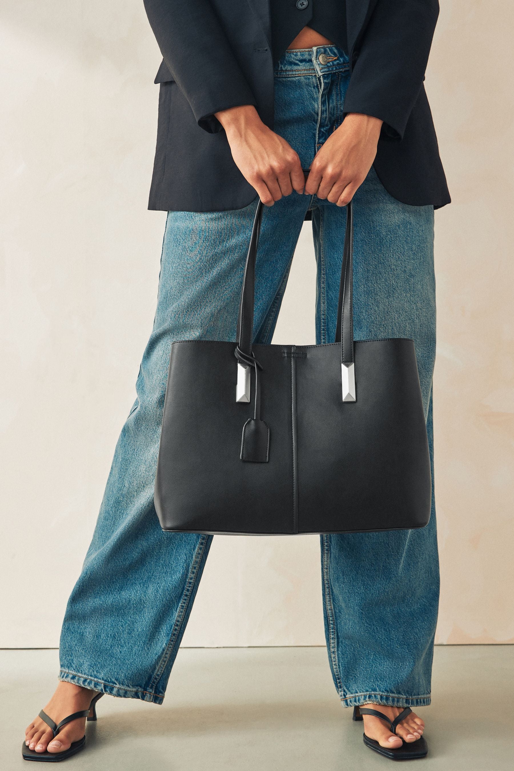 Black Open Tote Bag