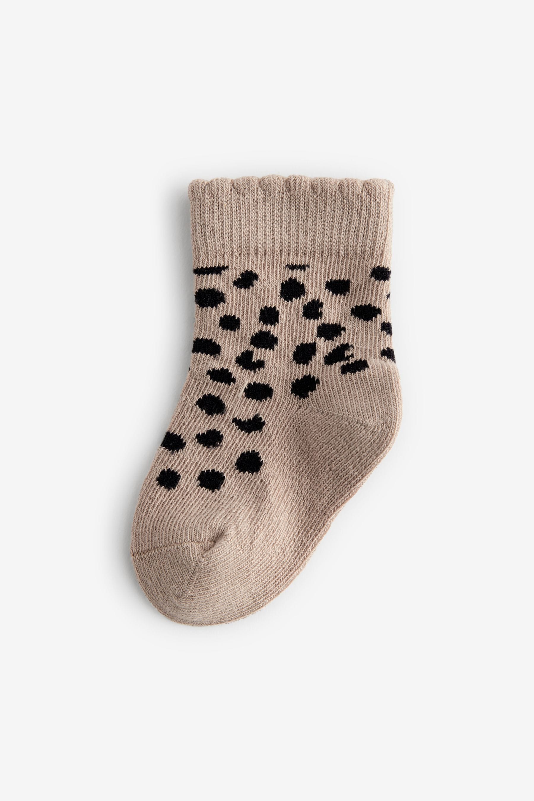 Neutral animal print Baby Socks 5 Pack (0mths-2yrs)