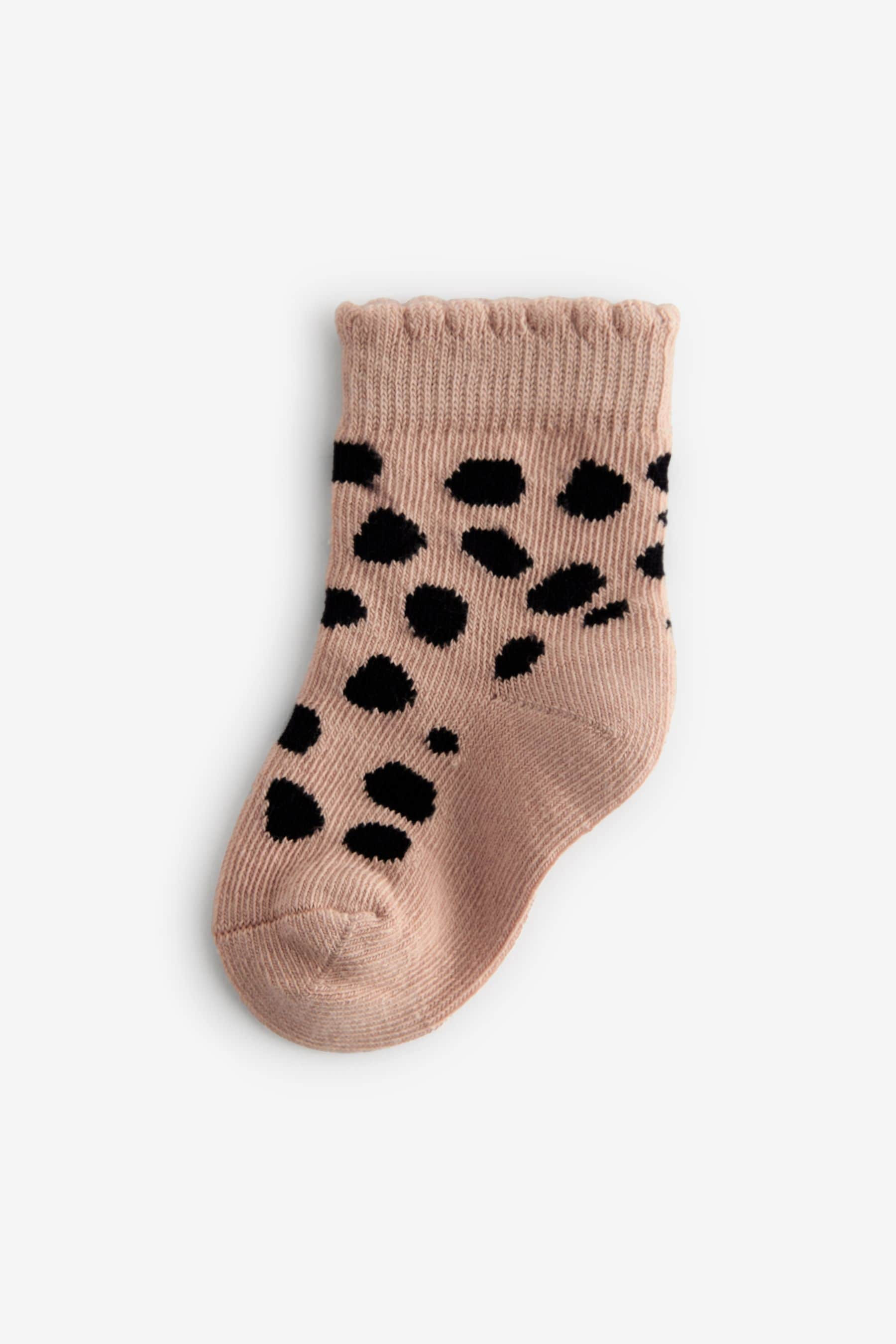 Neutral animal print Baby Socks 5 Pack (0mths-2yrs)