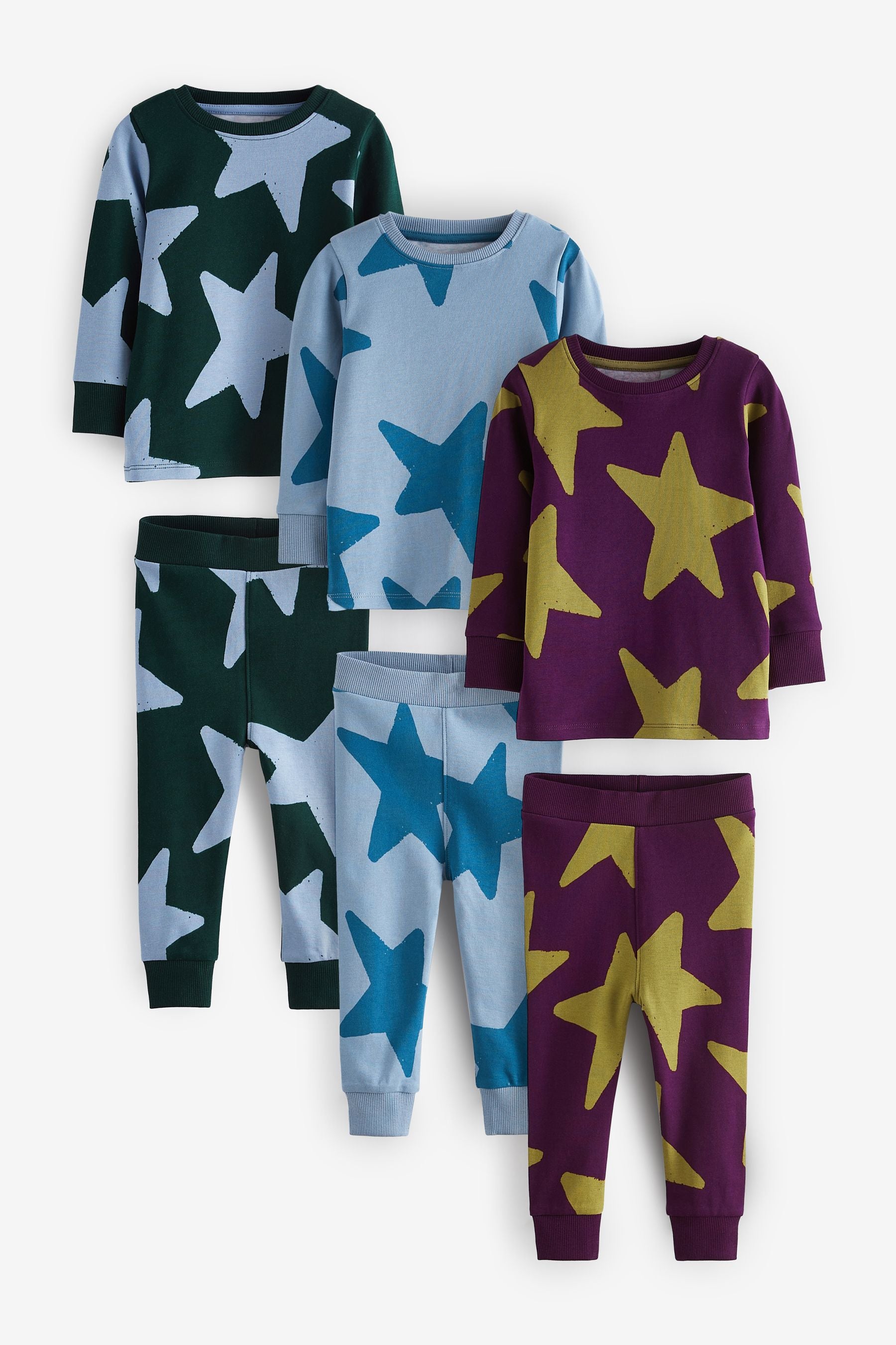 Multi Snuggle 100% Cotton Pyjamas 3 Pack (9mths-10yrs)