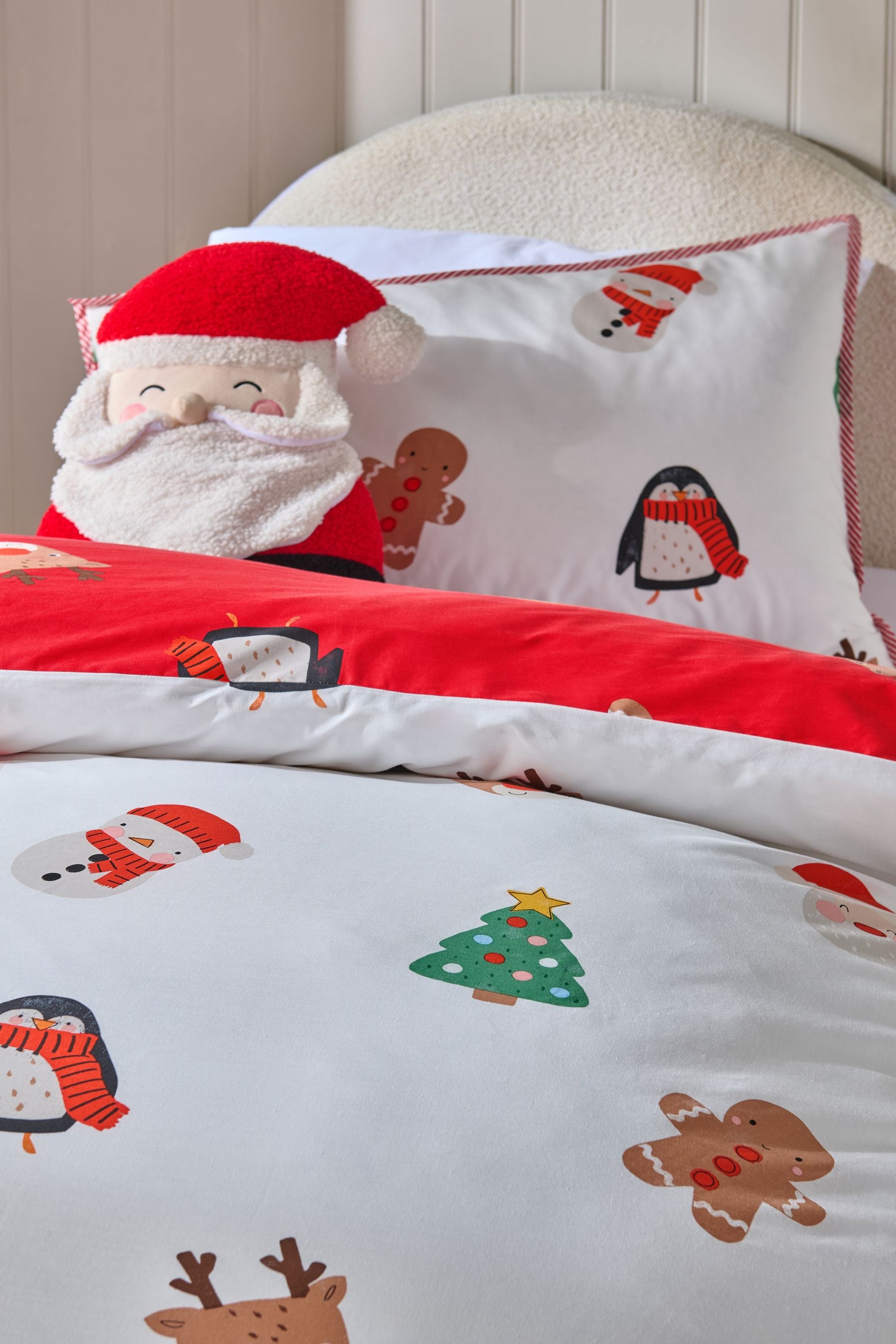 Red Santa Christmas Duvet Cover and Pillowcase Set