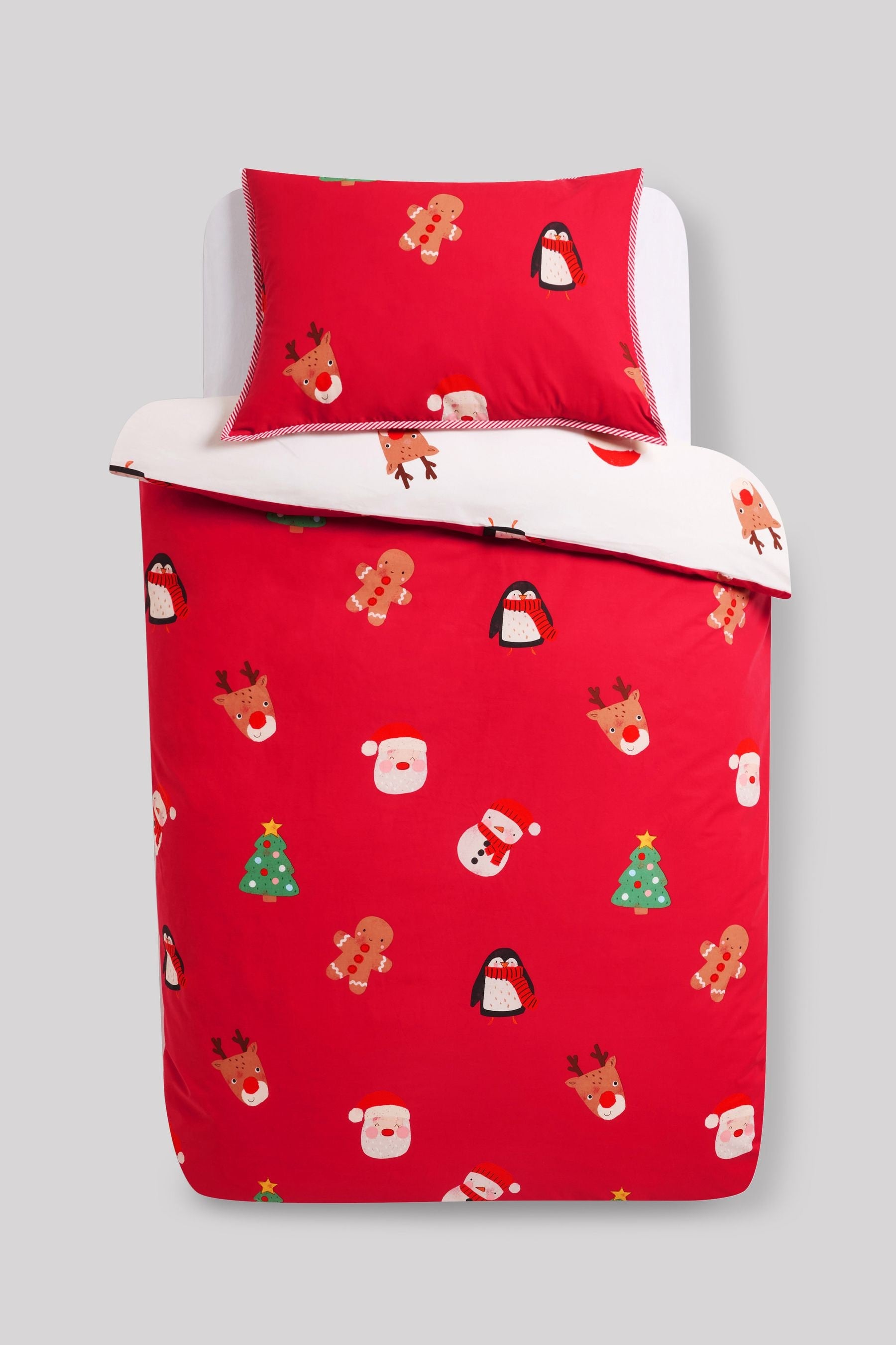 Red Santa Christmas Duvet Cover and Pillowcase Set