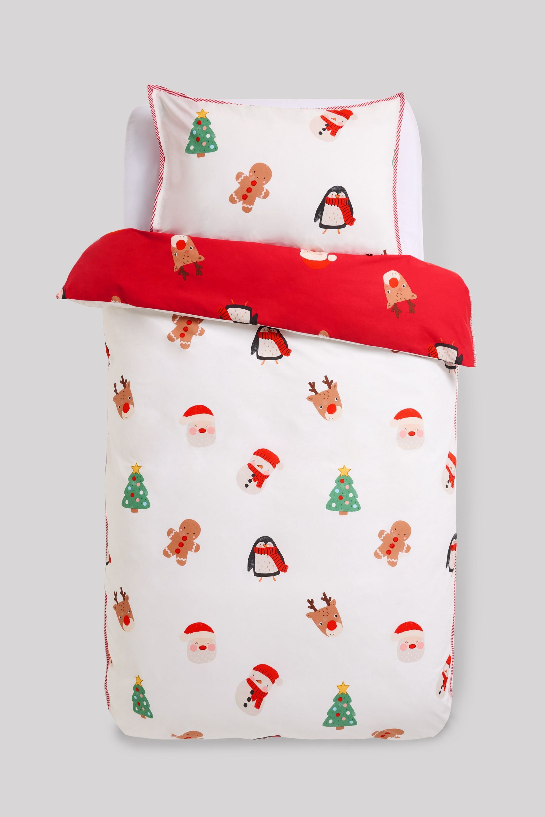 Red Santa Christmas Duvet Cover and Pillowcase Set