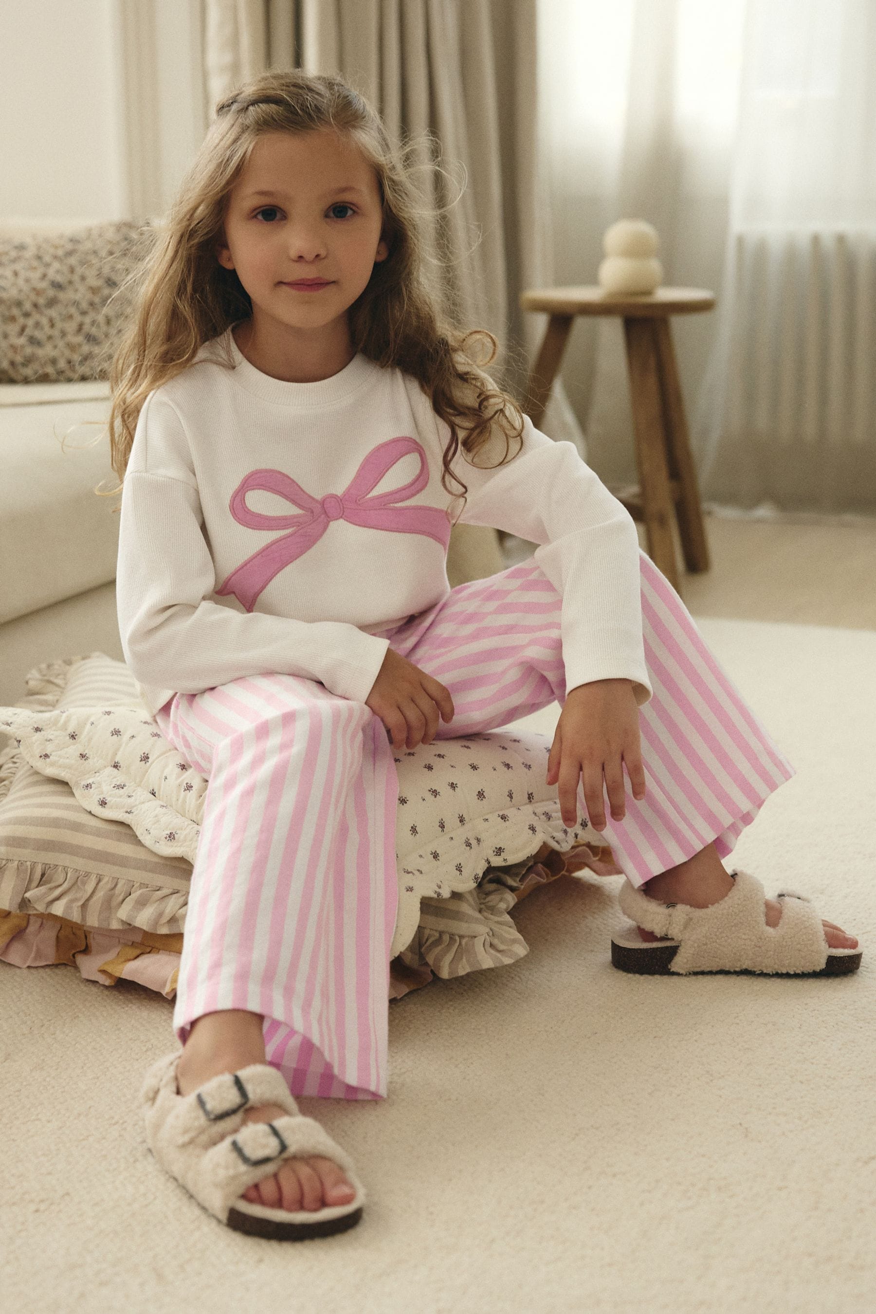 Pink Woven Bottom Pyjamas 1 Pack (9mths-16yrs)