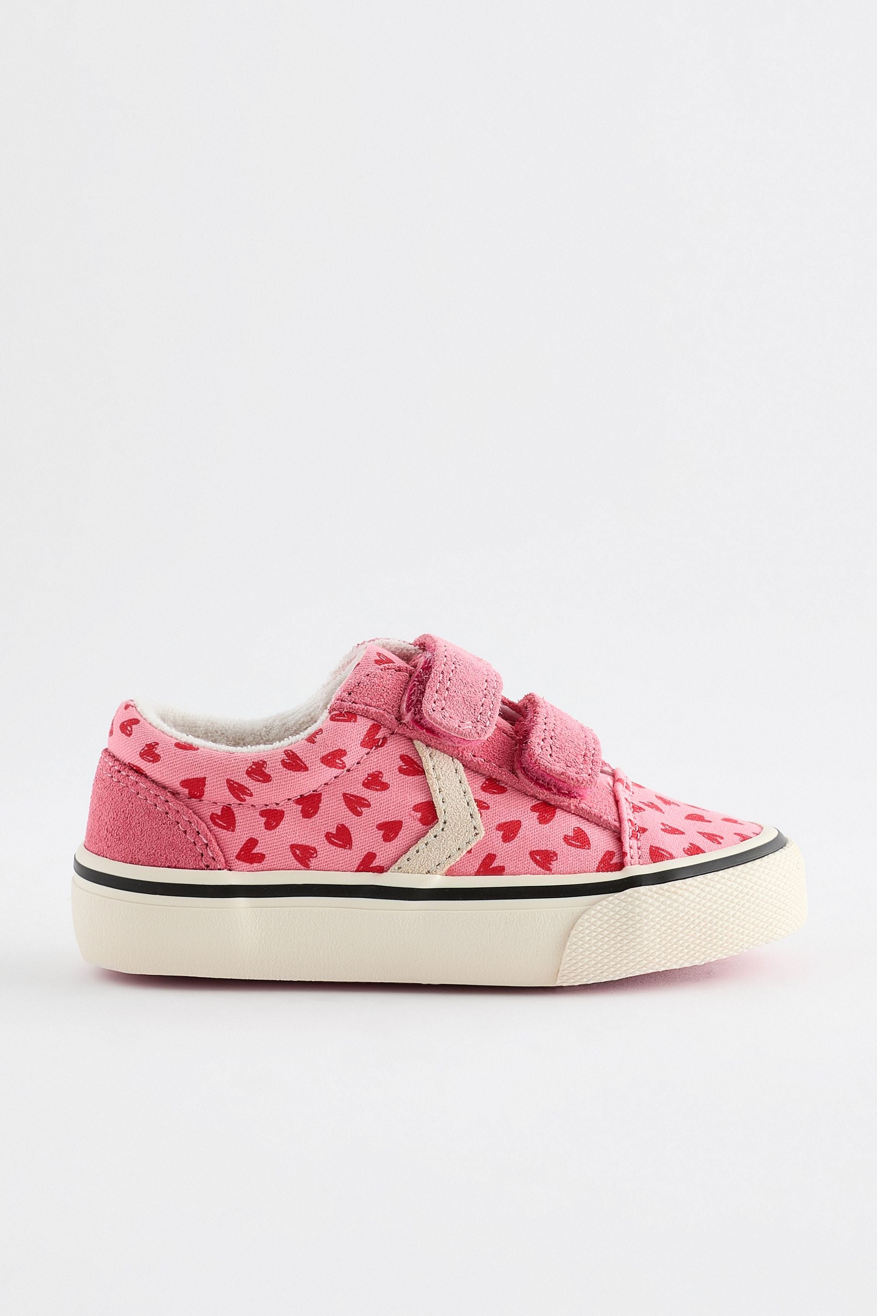 Pink Heart Printed Trainers