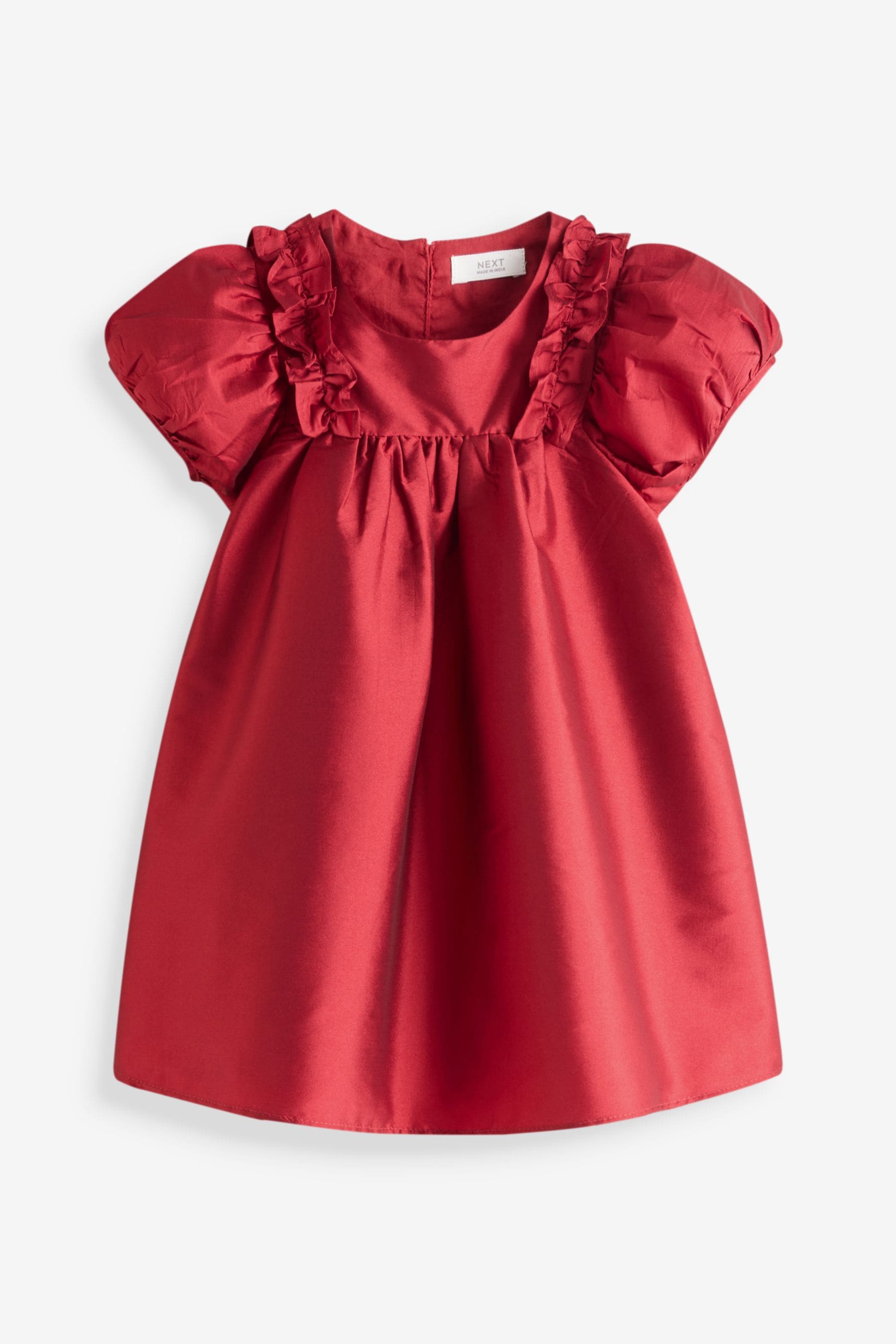 Red Taffeta Ruffle Party Dress (3mths-8yrs)