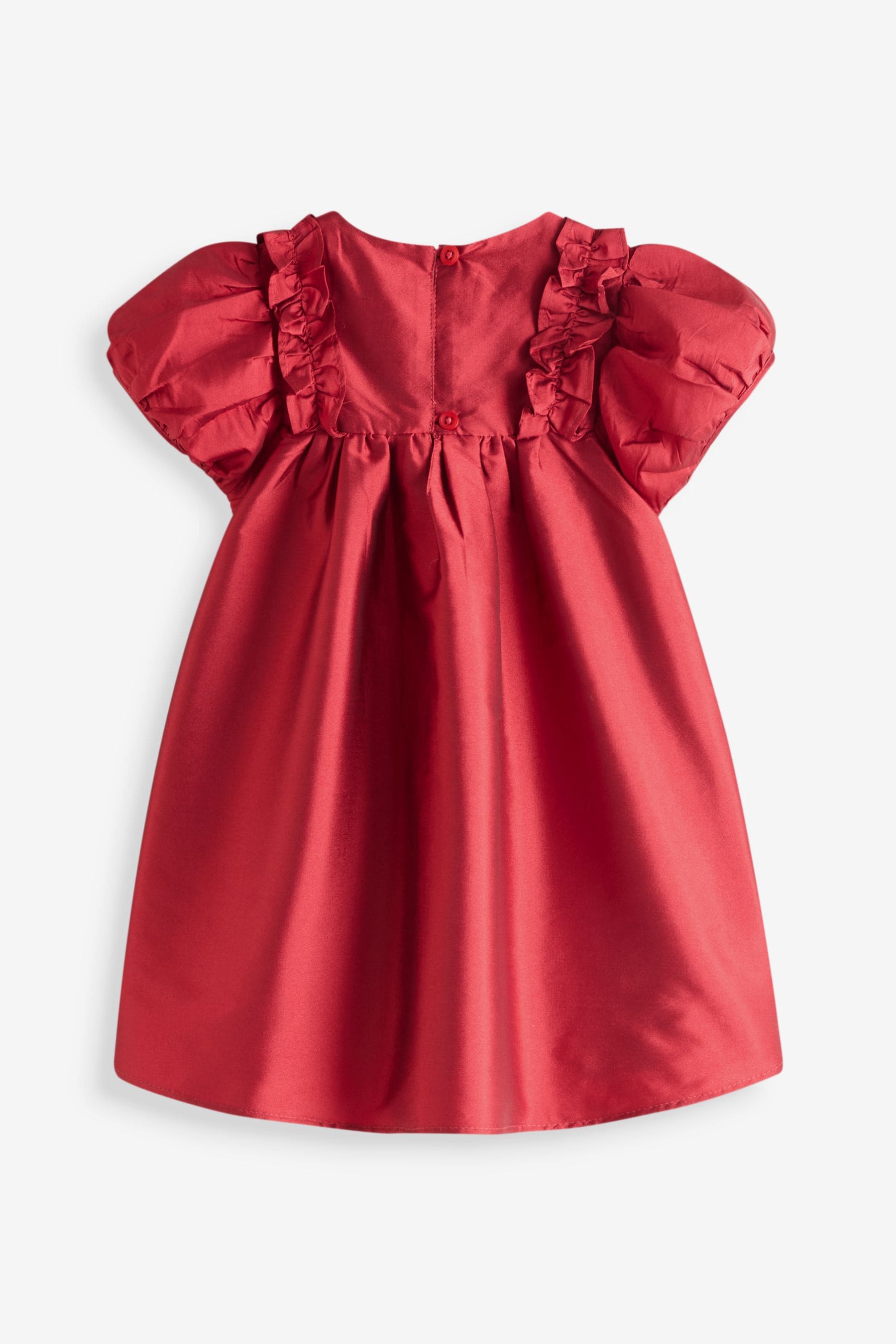 Red Taffeta Ruffle Party Dress (3mths-8yrs)