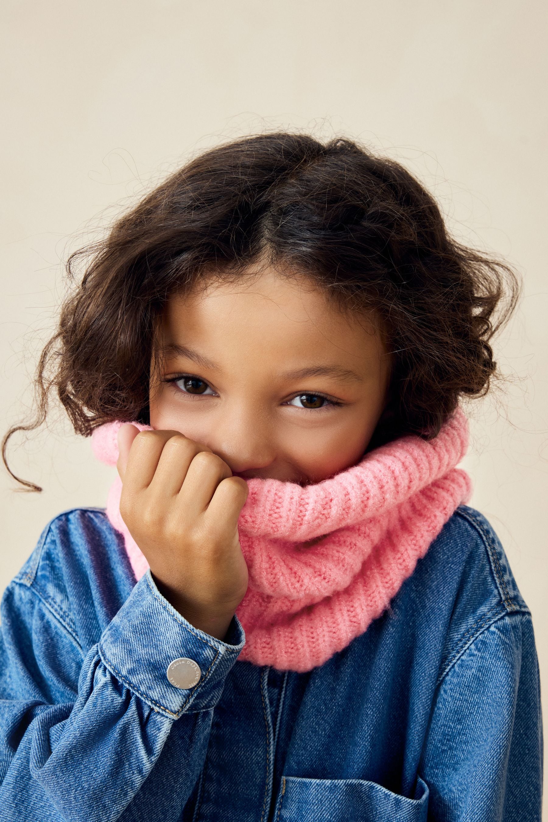 Bright Pink Chunky Rib Snood (1-16yrs)