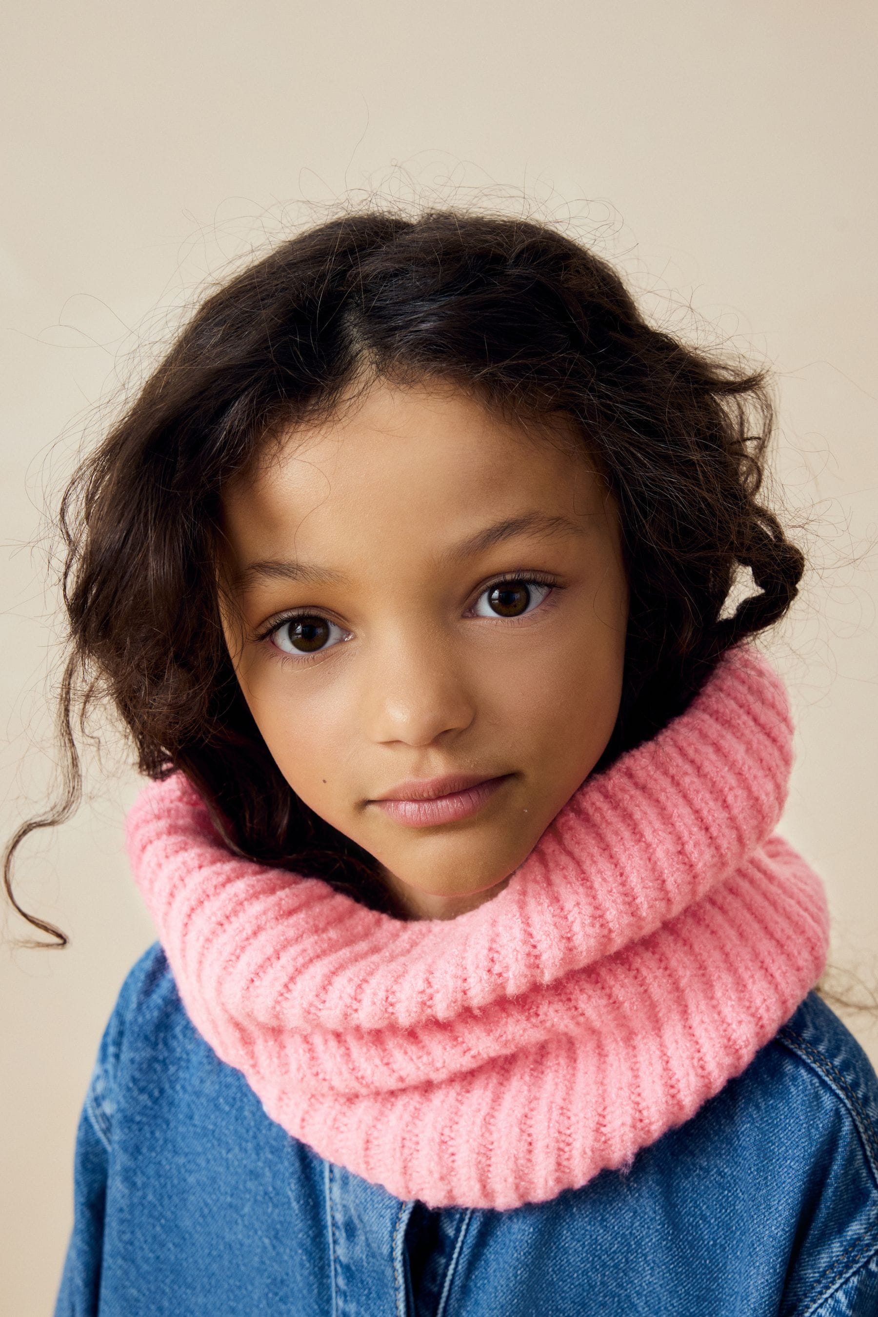 Bright Pink Chunky Rib Snood (1-16yrs)