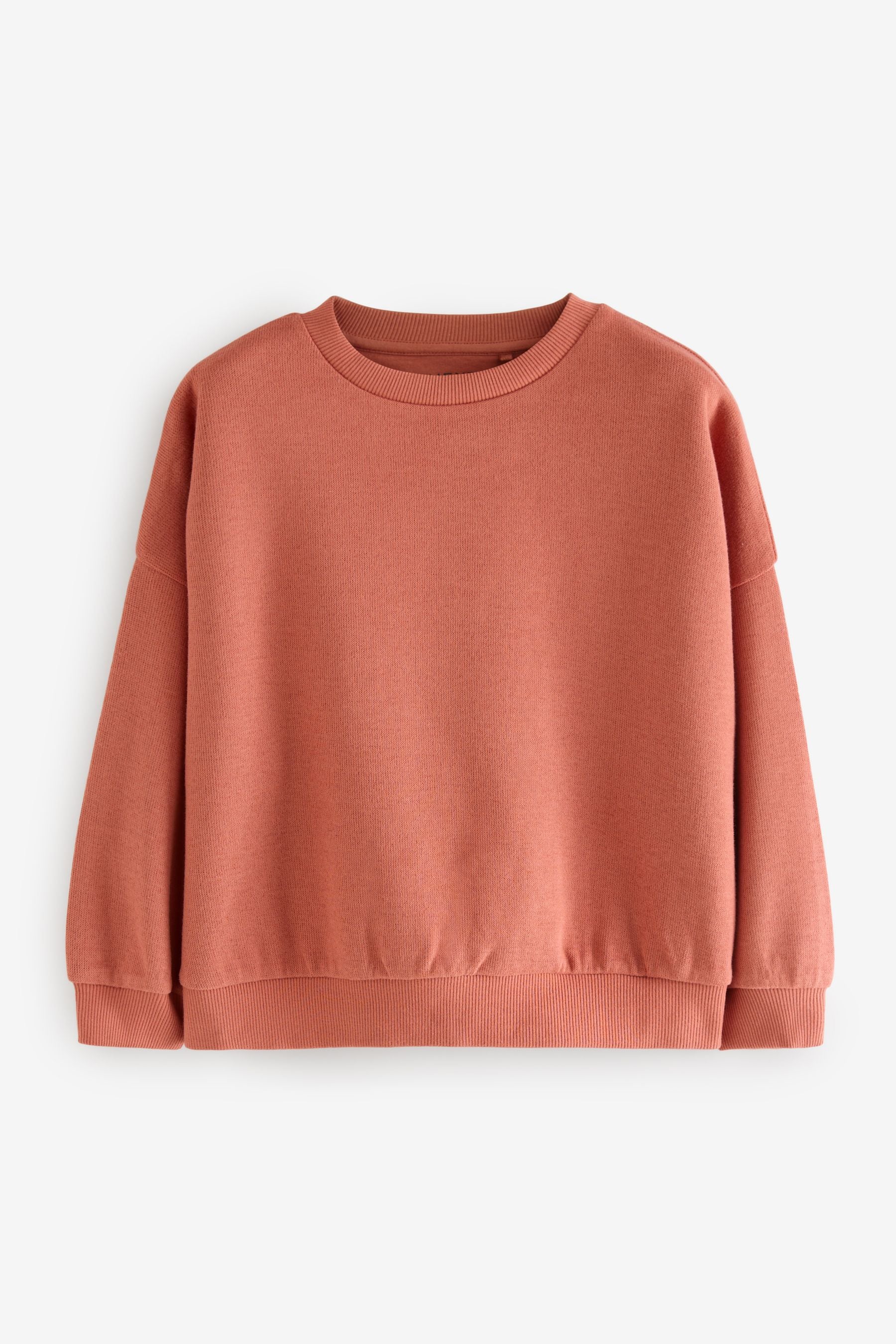 Rust Orange Oversized Cosy Rib Sweat Top (3-16yrs)