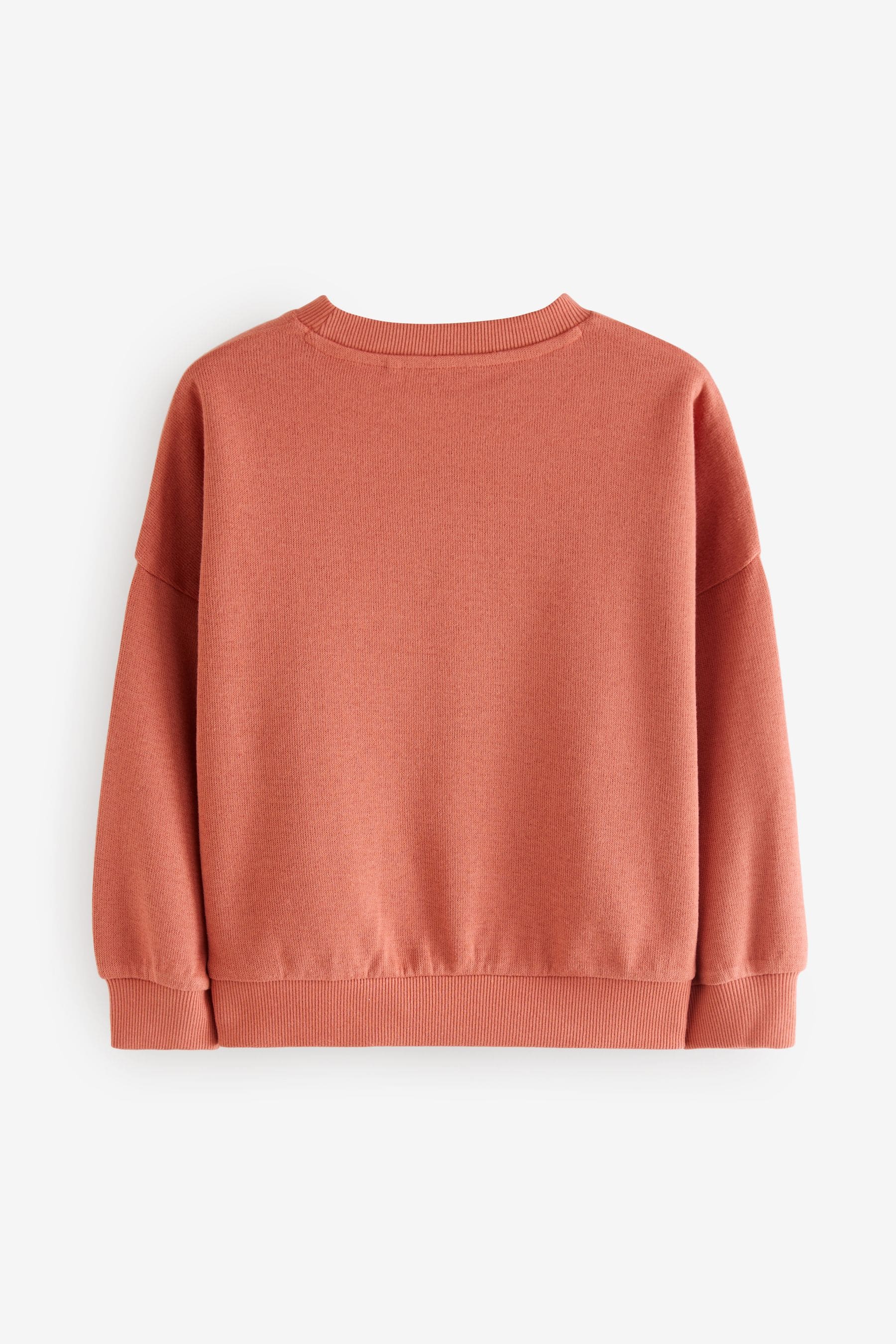 Rust Orange Oversized Cosy Rib Sweat Top (3-16yrs)