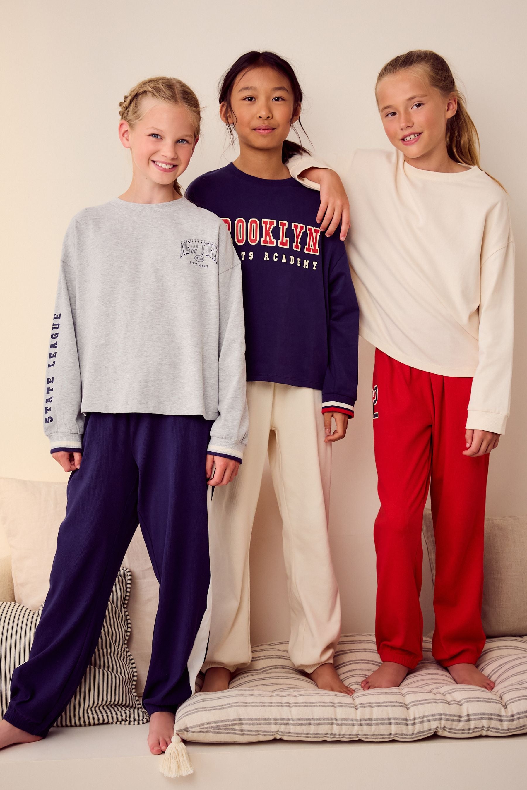 Red/Blue Collegiate Jogger Pyjamas 3 Pack (3-16yrs)