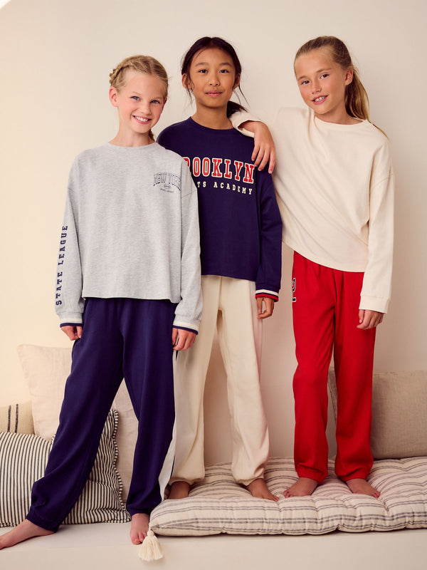 Red/Blue 3 pack jogger pyjamas (3-16yrs)